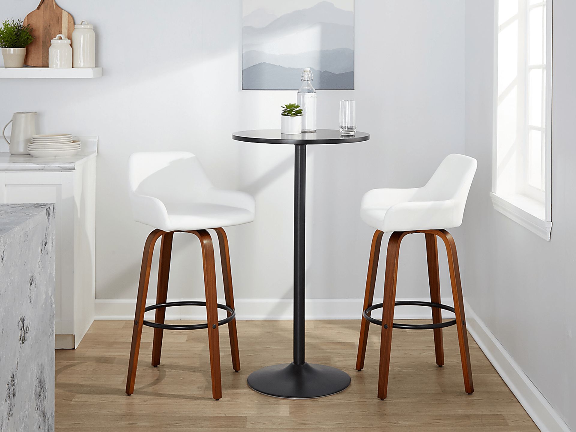 Rimcrest VI White Swivel Barstool, Set of 2 - Image 4