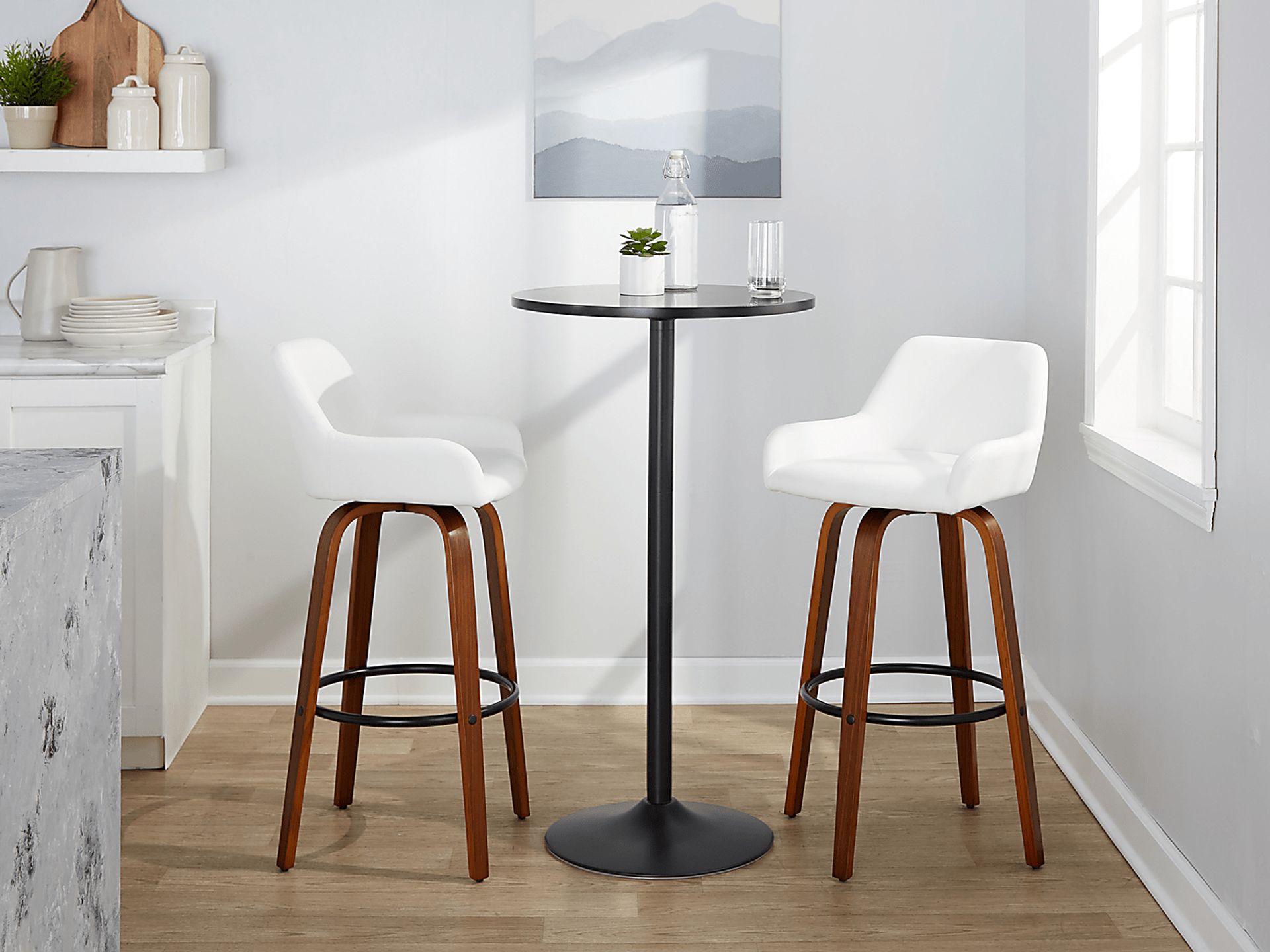 Rimcrest VI White Swivel Barstool, Set of 2 - Image 5