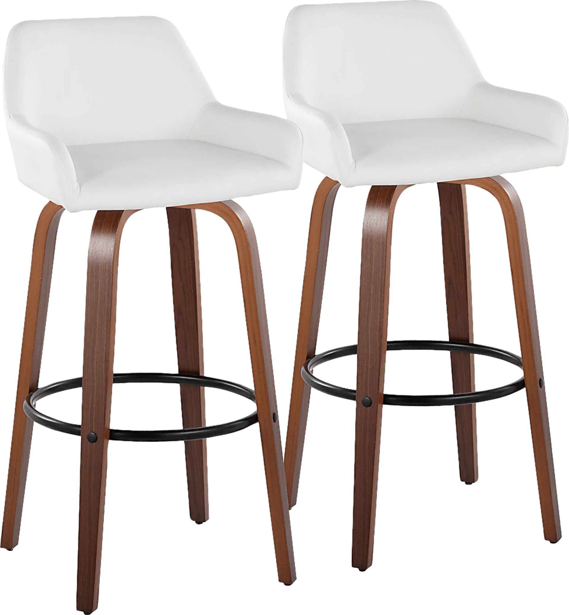 Rimcrest VI White Swivel Barstool, Set of 2 - Image 1
