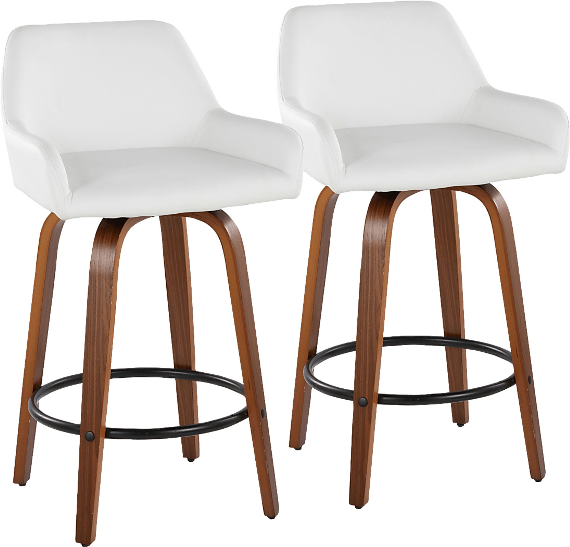 Rimcrest VI White Swivel Counter Height Stool, Set of 2 - Image 1