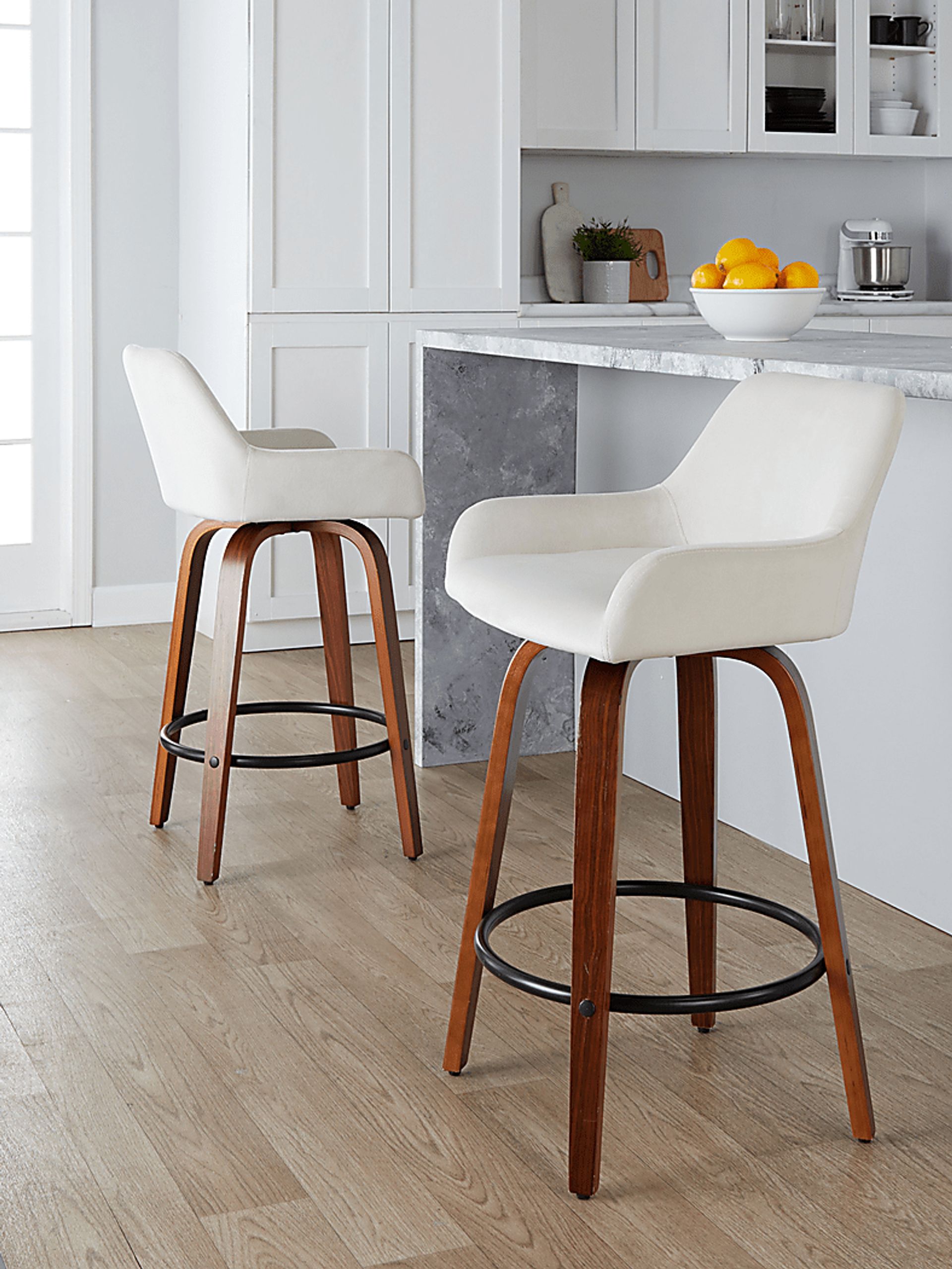 Rimcrest VI White Swivel Counter Height Stool, Set of 2 - Image 2