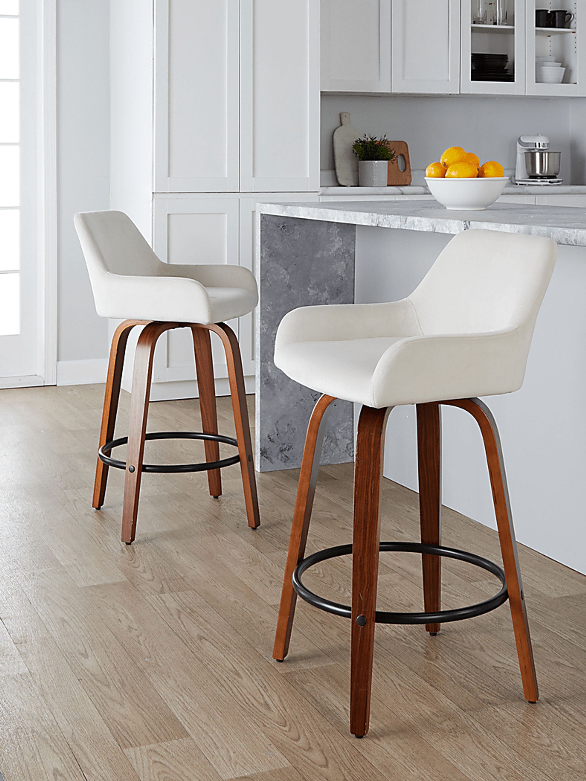 Rimcrest VI White Swivel Counter Height Stool, Set of 2 - Image 3