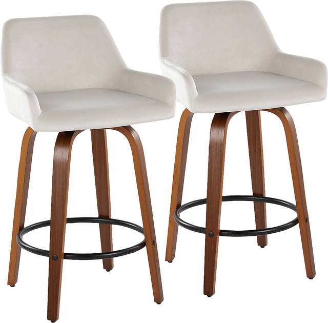 Rimcrest VI White Swivel Counter Height Stool, Set of 2 - Thumbnail - Image 1