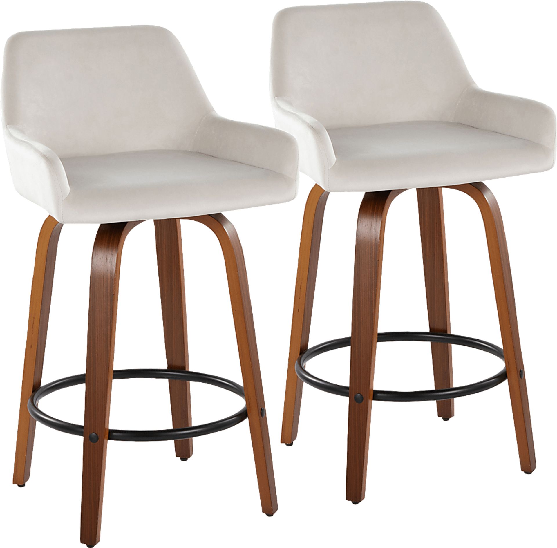 Rimcrest VI White Swivel Counter Height Stool, Set of 2 - Image 1