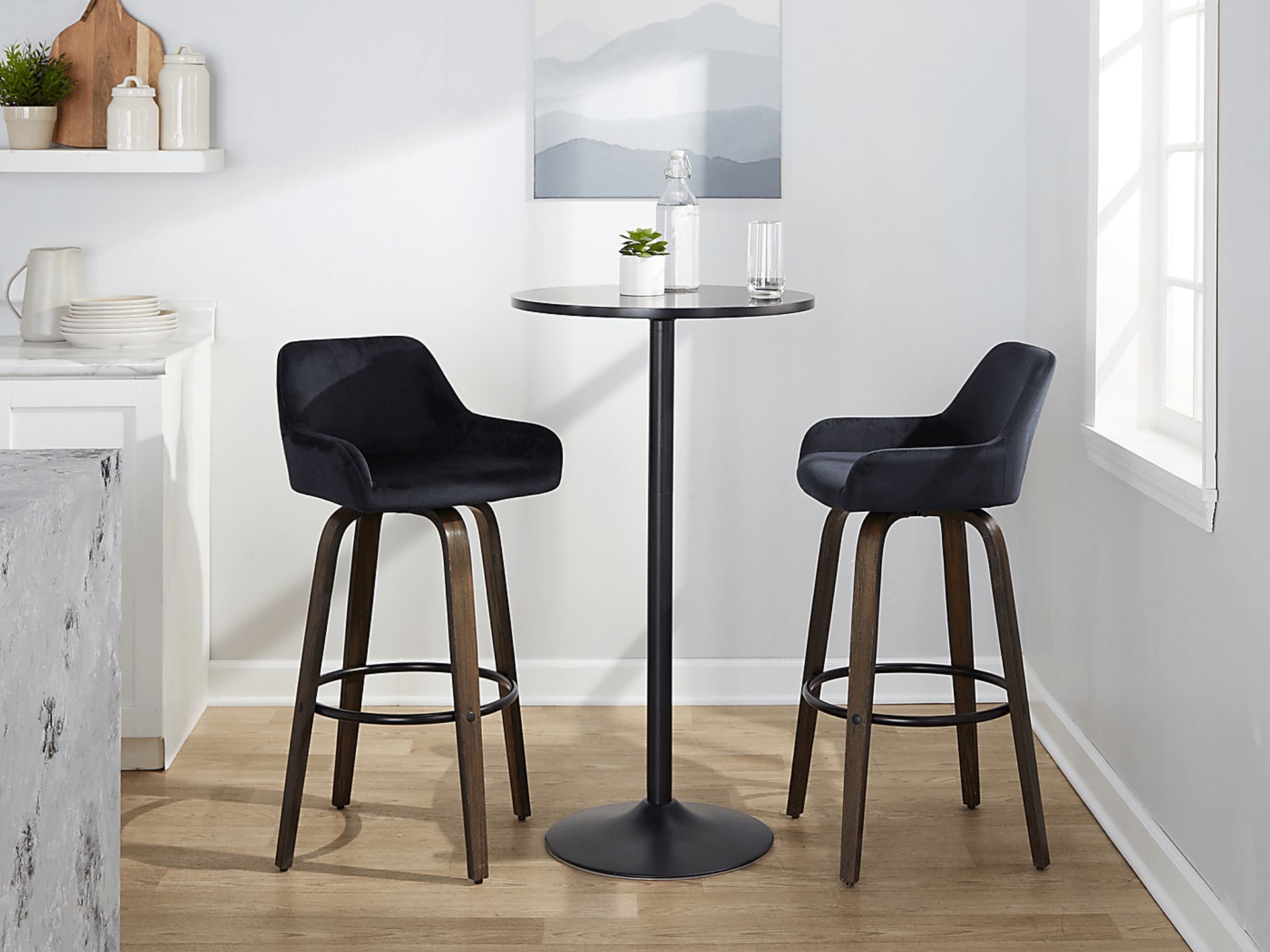 Rimcrest VII Black Swivel Barstool, Set of 2 - Image 3