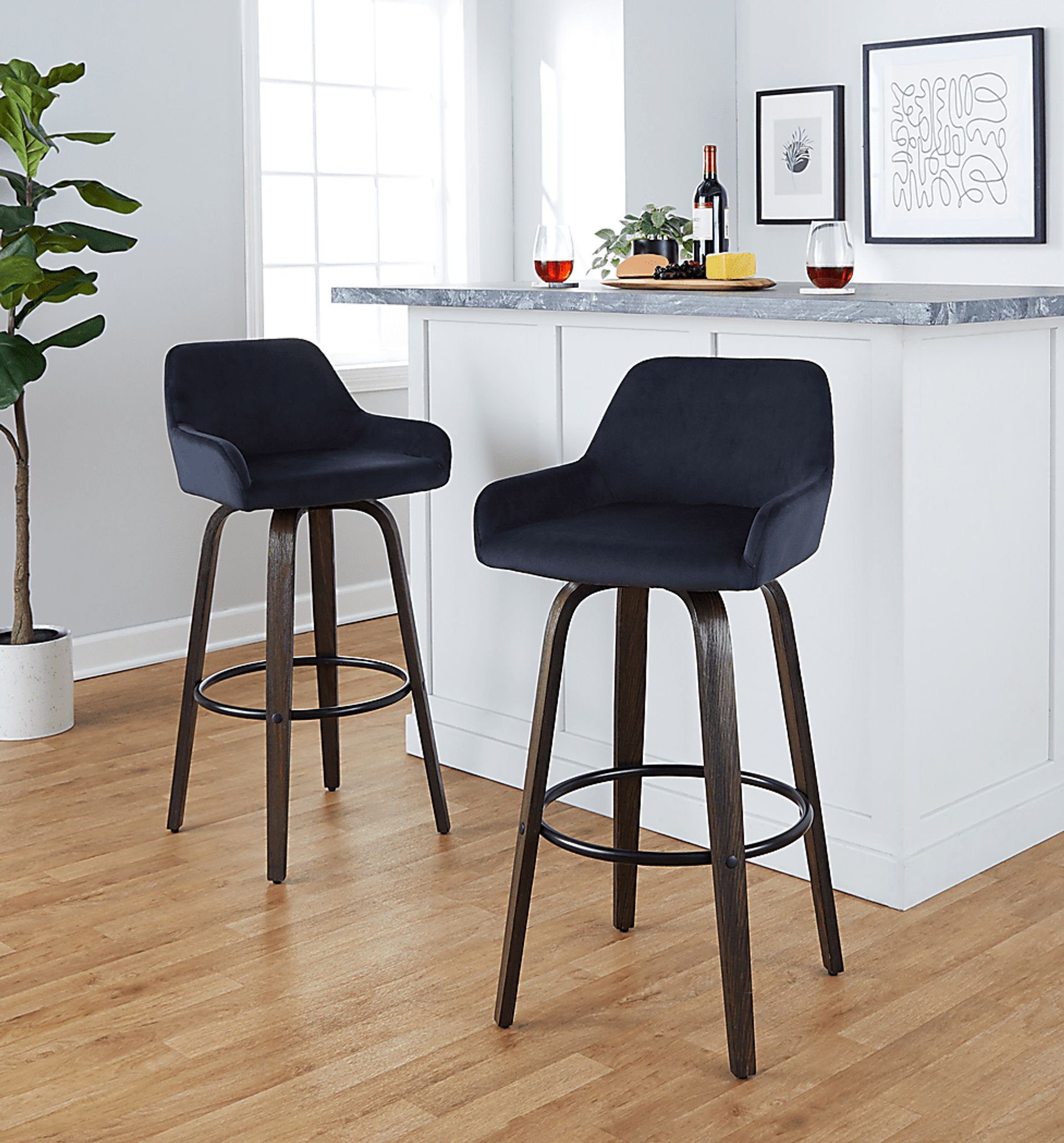 Rimcrest VII Black Swivel Barstool, Set of 2 - Image 4