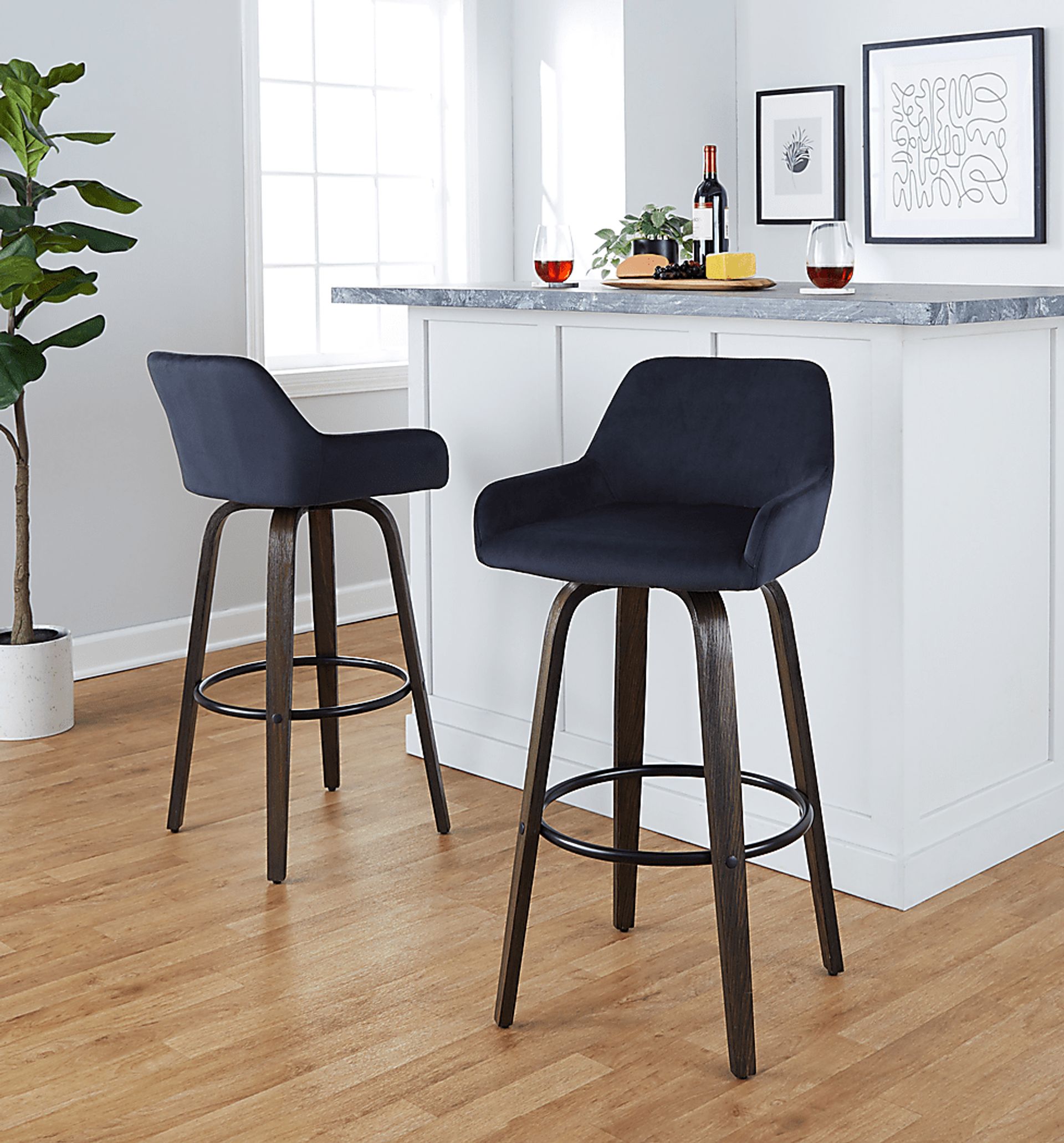 Rimcrest VII Black Swivel Barstool, Set of 2 - Image 5