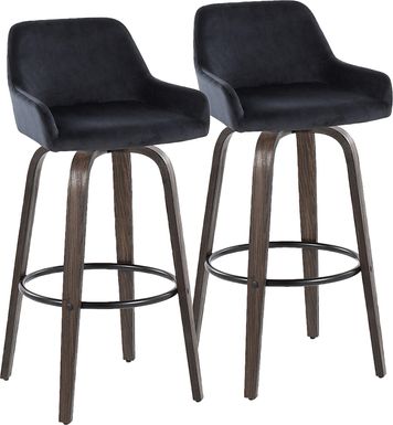 Rimcrest VII Black Swivel Barstool, Set of 2