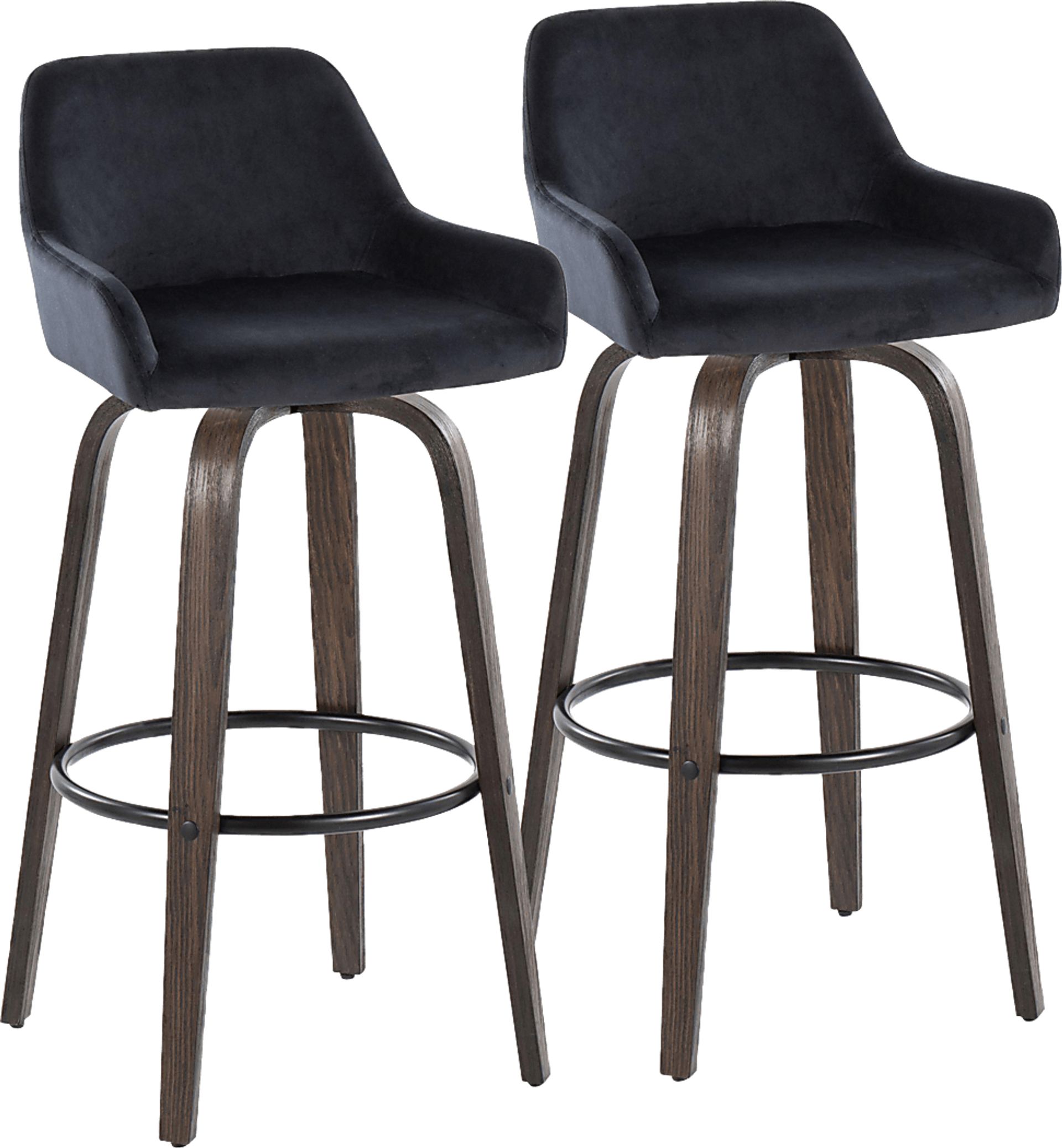 Rimcrest VII Black Swivel Barstool, Set of 2 - Image 1