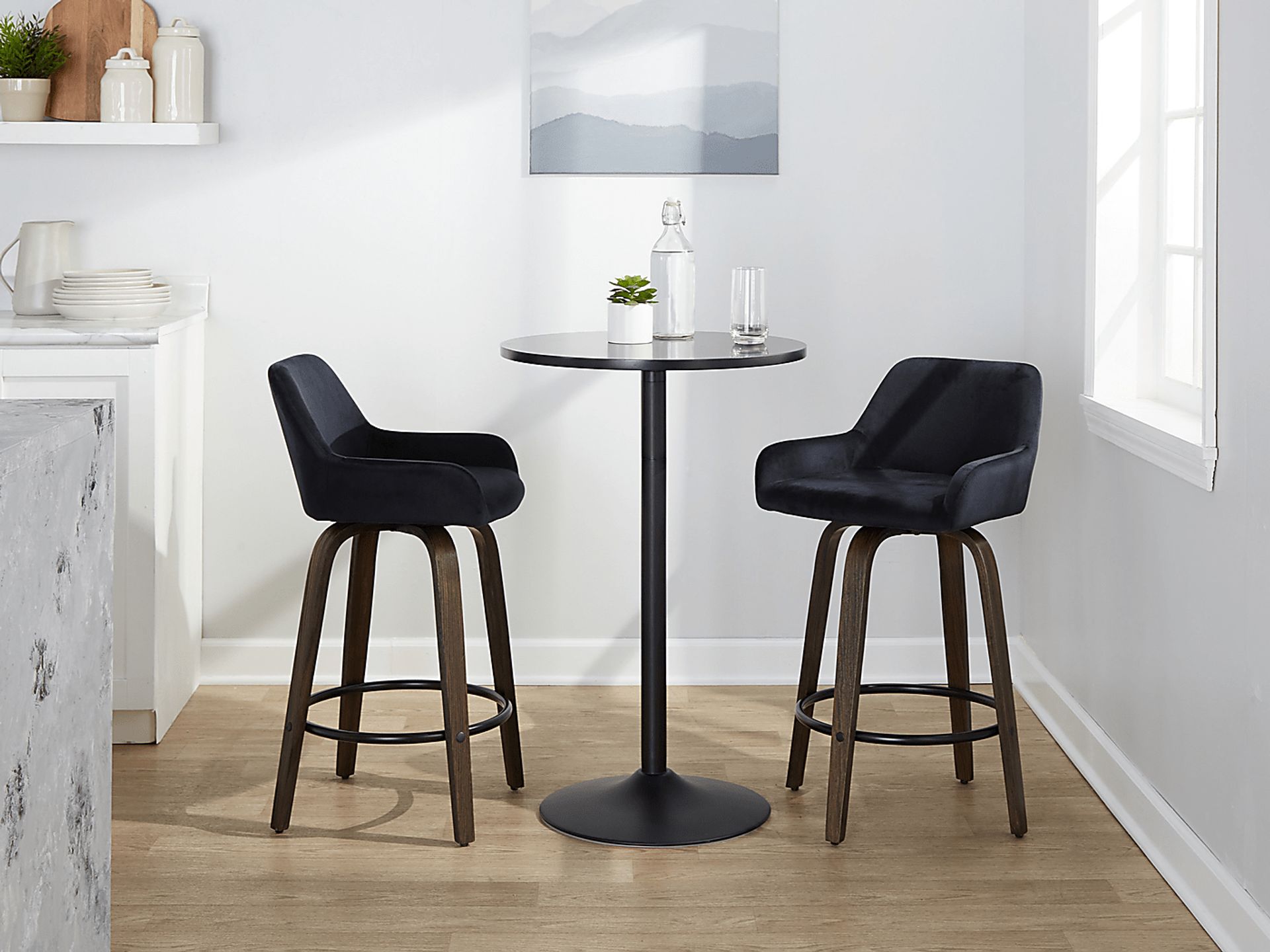 Rimcrest VII Black Swivel Counter Height Stool, Set of 2 - Image 2