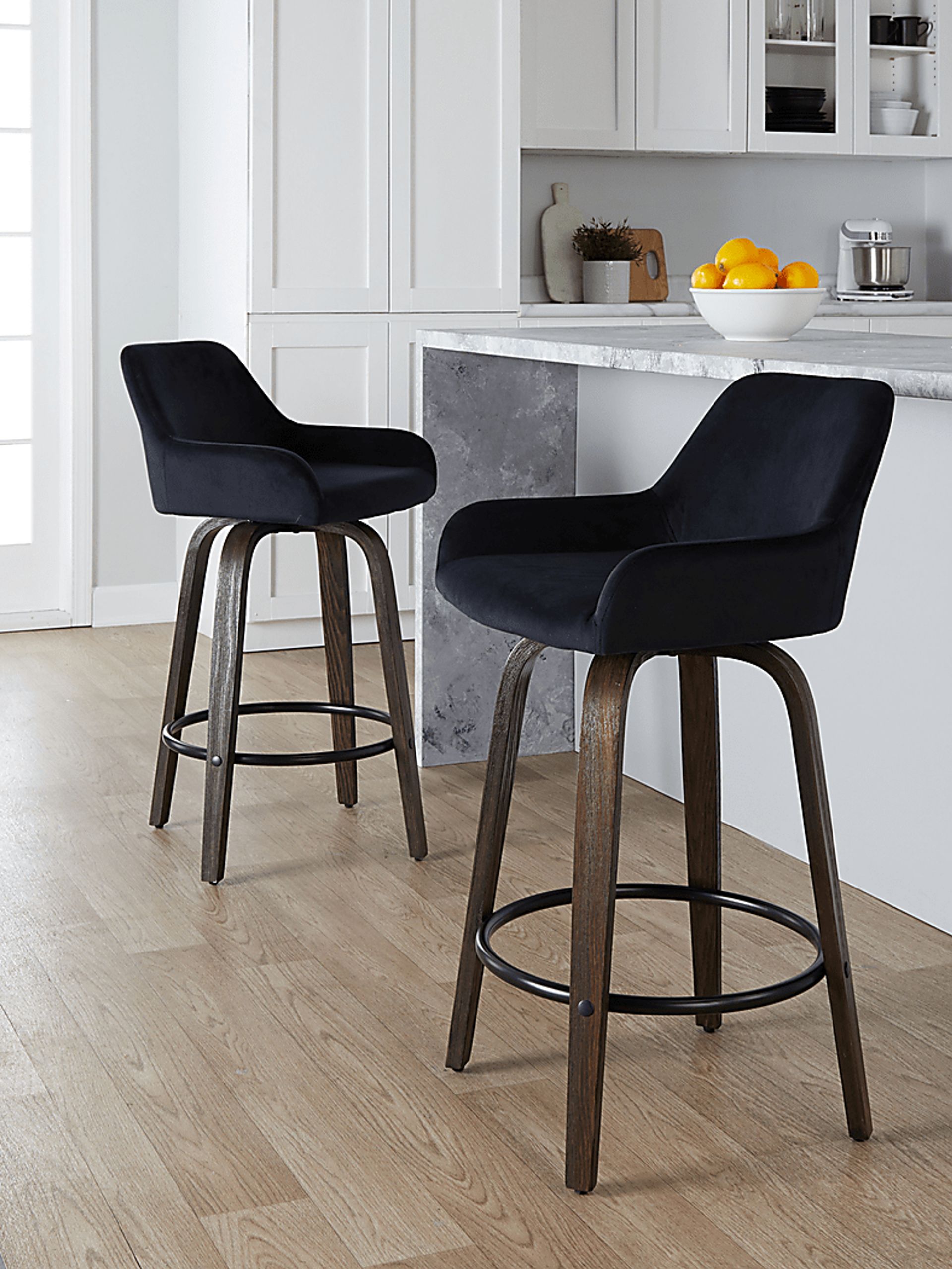 Rimcrest VII Black Swivel Counter Height Stool, Set of 2 - Image 4