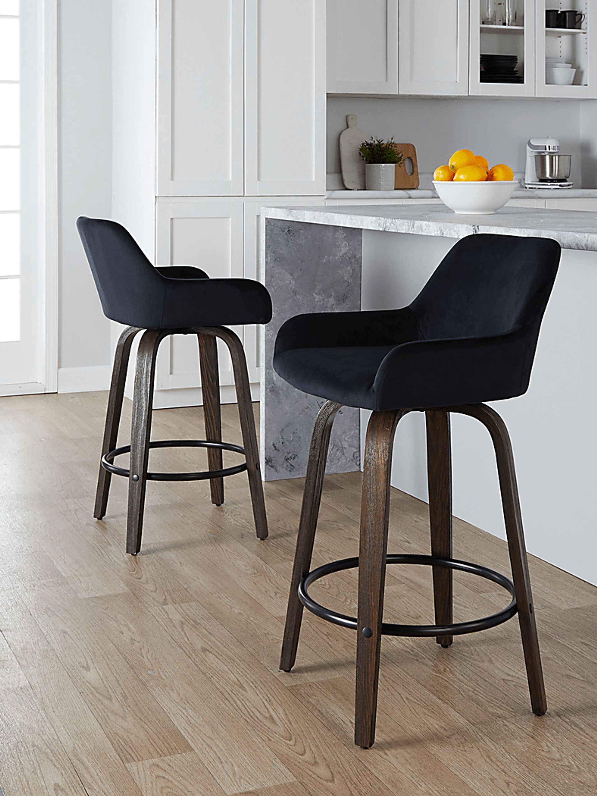 Rimcrest VII Black Swivel Counter Height Stool, Set of 2 - Image 5