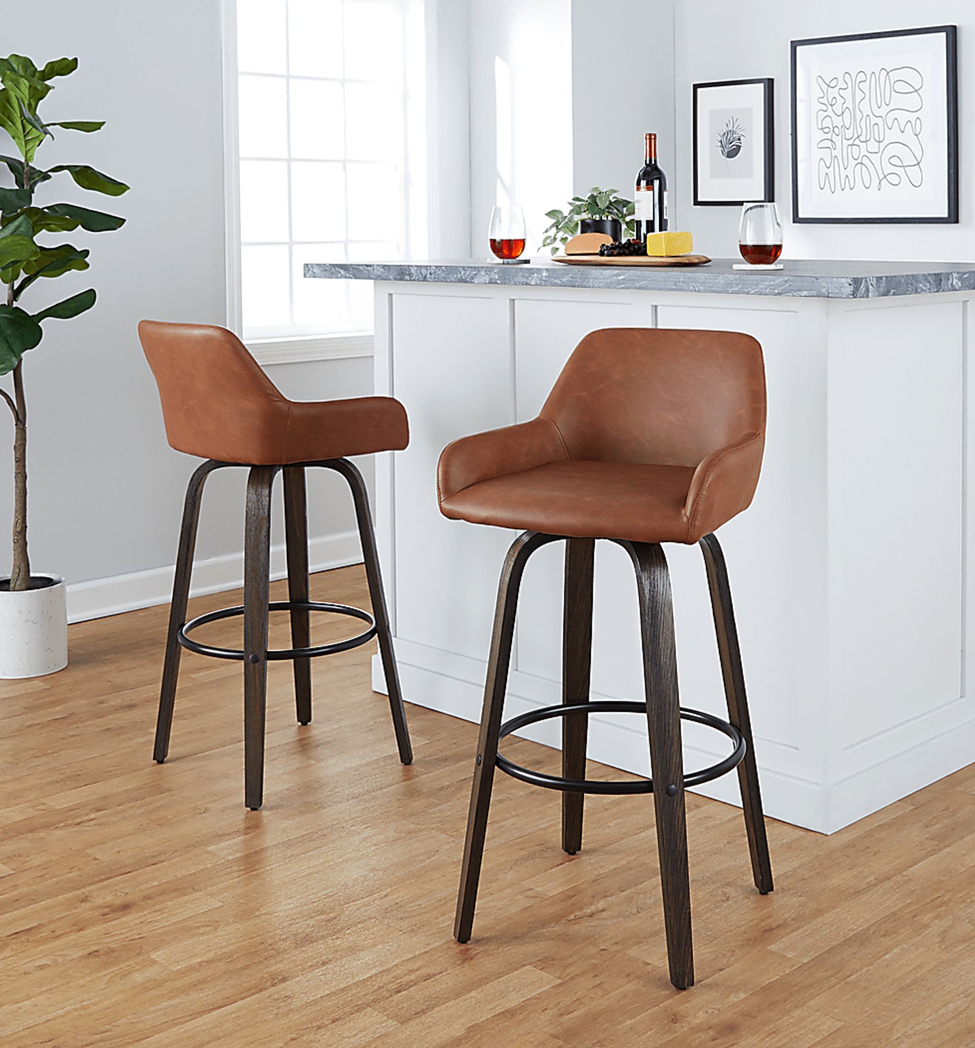 Rimcrest VII Camel Swivel Barstool, Set of 2 - Image 5