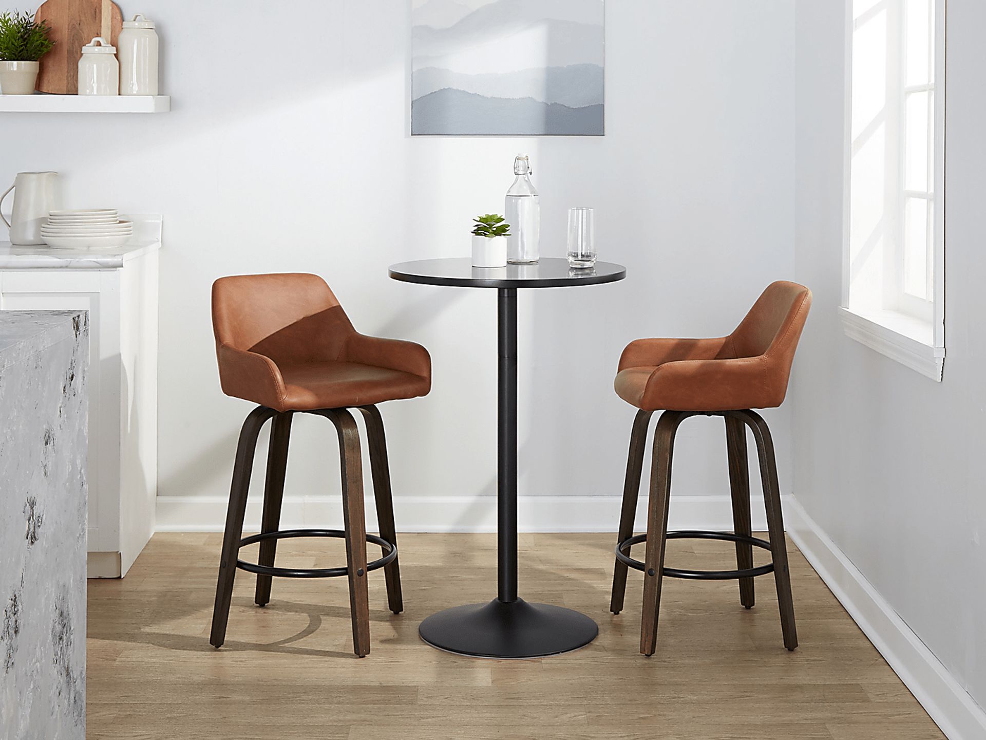 Rimcrest VII Camel Swivel Counter Height Stool, Set of 2 - Image 3