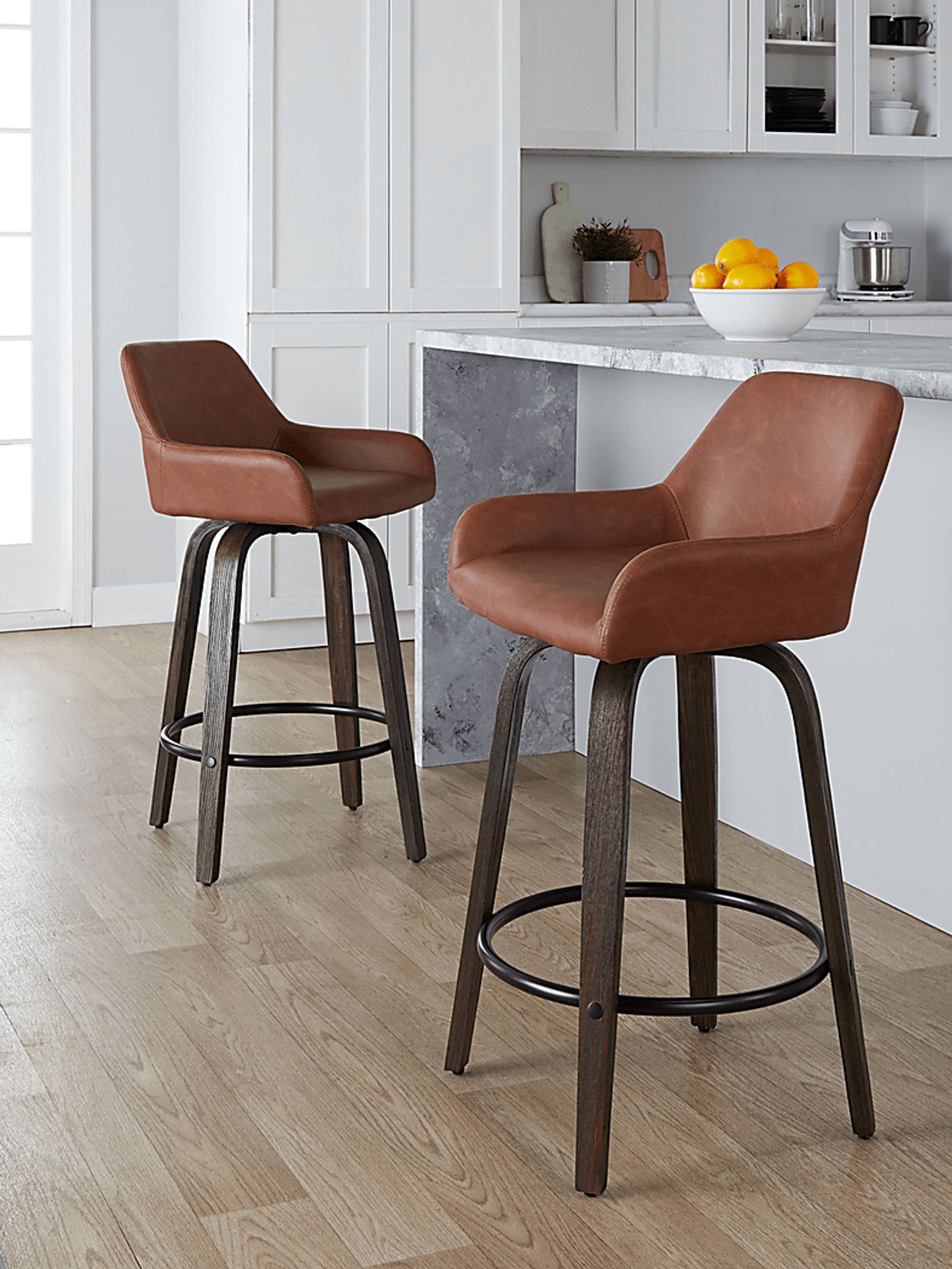 Rimcrest VII Camel Swivel Counter Height Stool, Set of 2 - Image 4