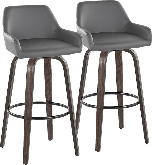 Rimcrest VII Gray Swivel Barstool, Set of 2 - Thumbnail - Image 1