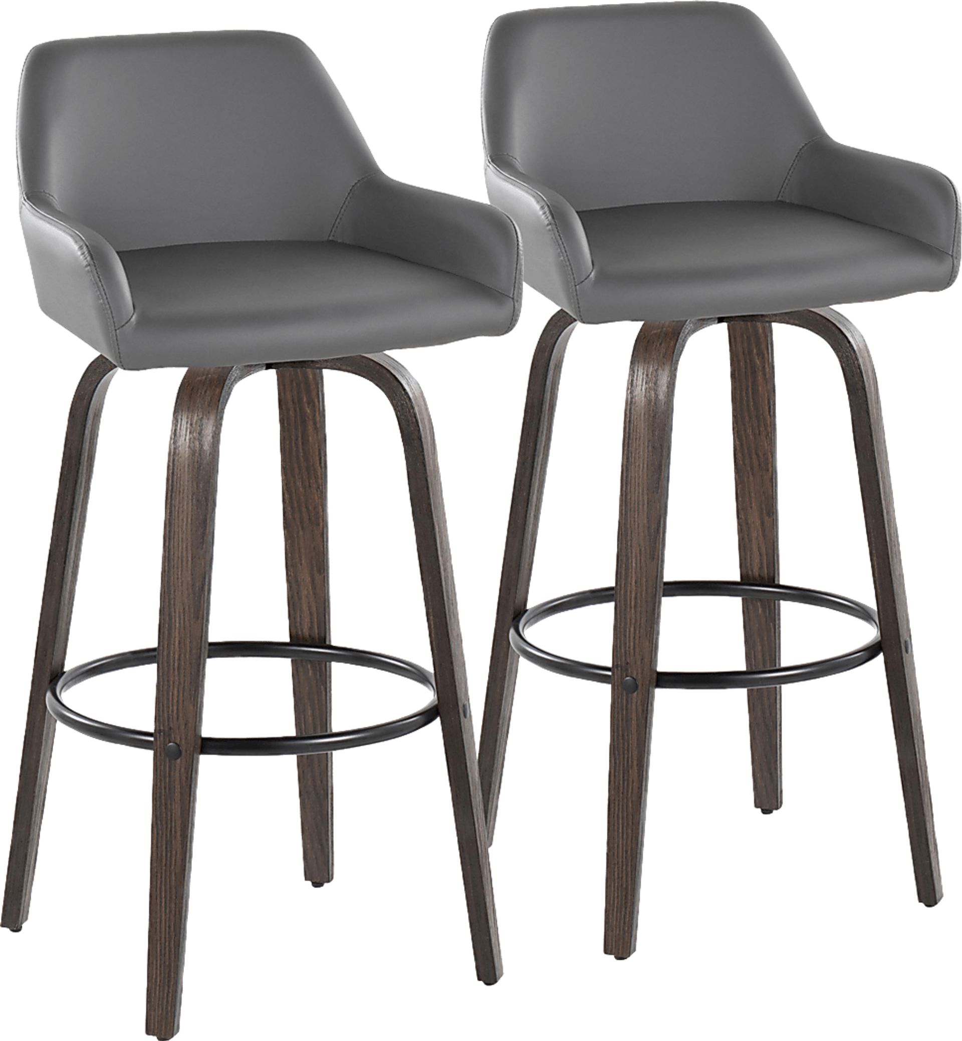 Rimcrest VII Gray Swivel Barstool, Set of 2 - Image 1