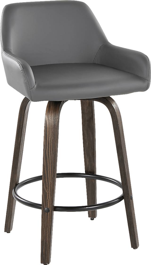 Rimcrest VII Gray Swivel Counter Height Stool, Set of 2 - Thumbnail - Image 6