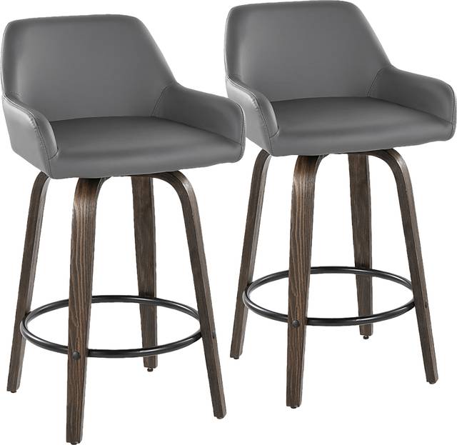 Rimcrest VII Gray Swivel Counter Height Stool, Set of 2 - Thumbnail - Image 1