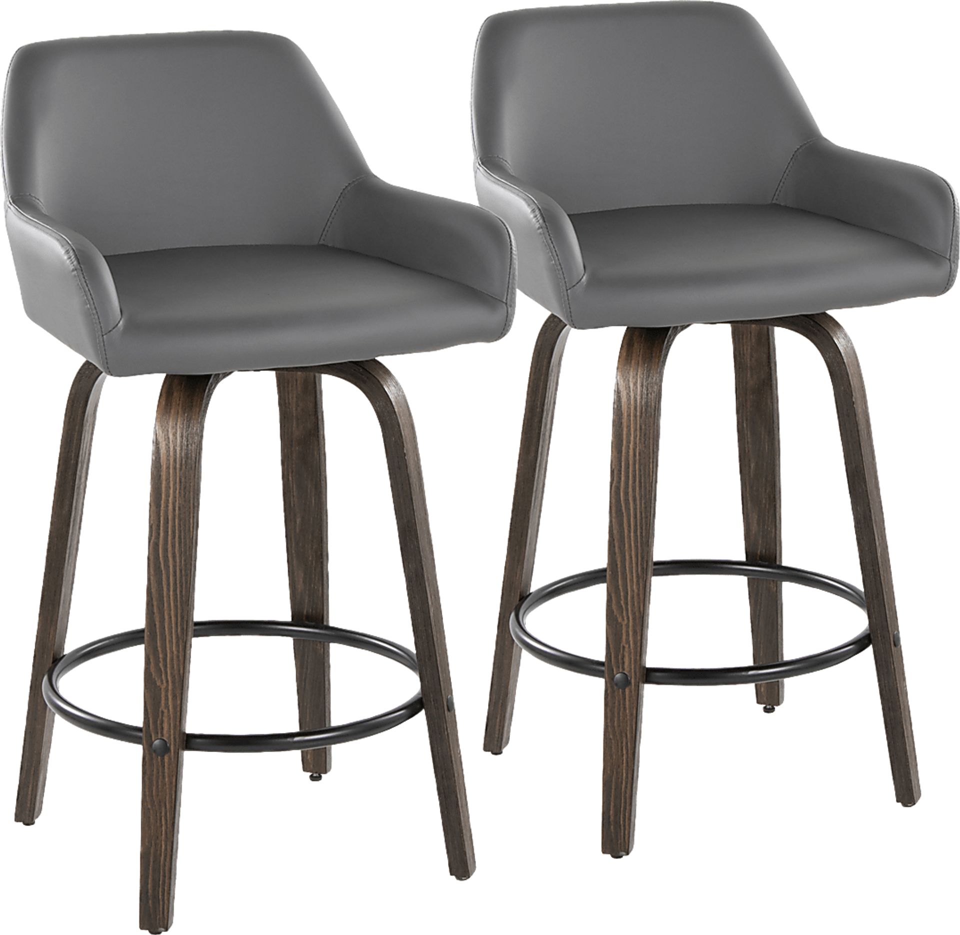 Rimcrest VII Gray Swivel Counter Height Stool, Set of 2 - Image 1