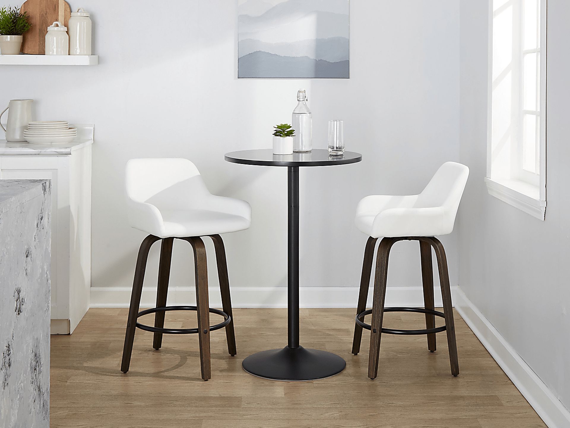 Rimcrest VII White Swivel Barstool, Set of 2 - Image 3