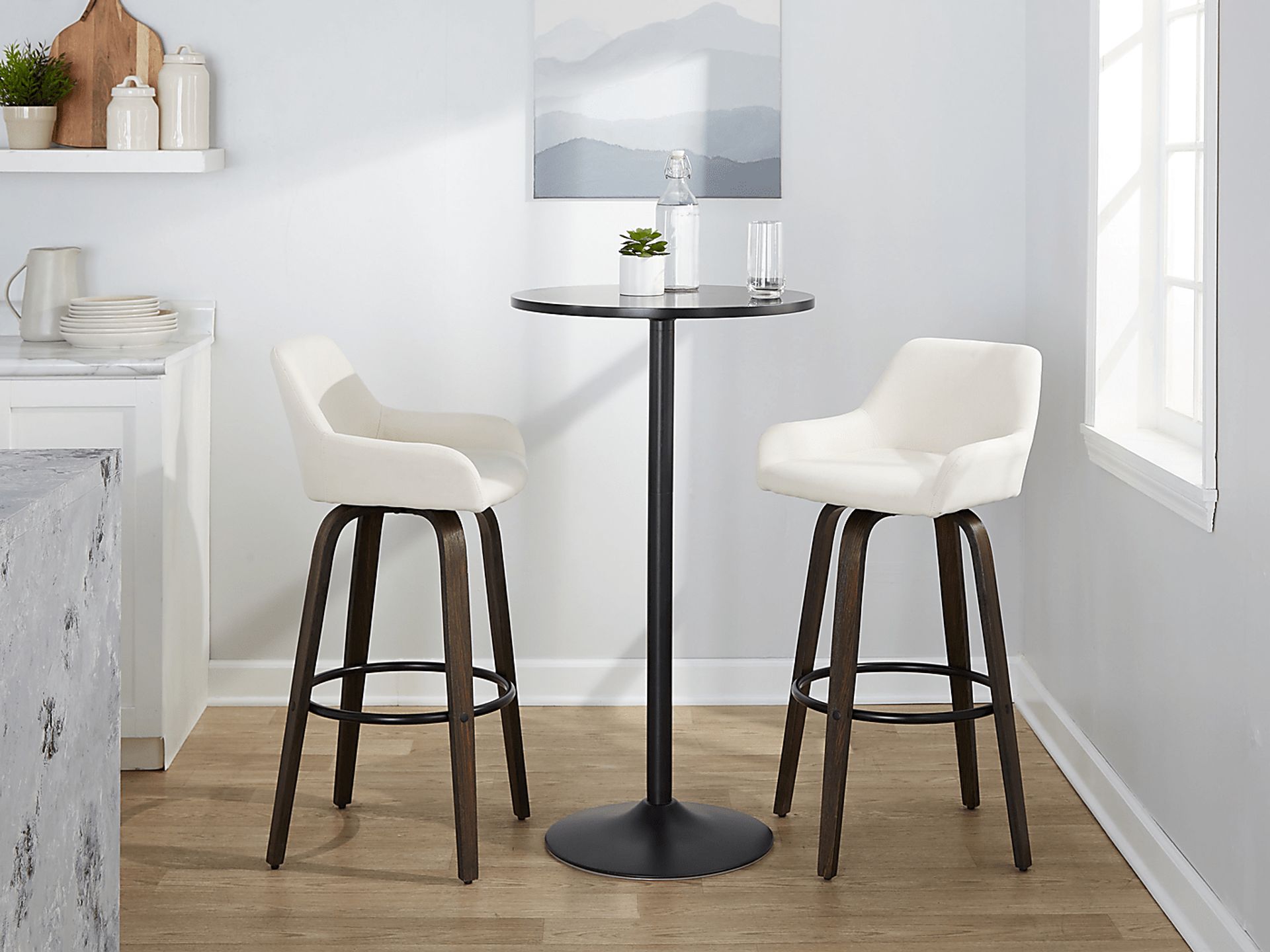 Rimcrest VII White Swivel Barstool, Set of 2 - Image 2