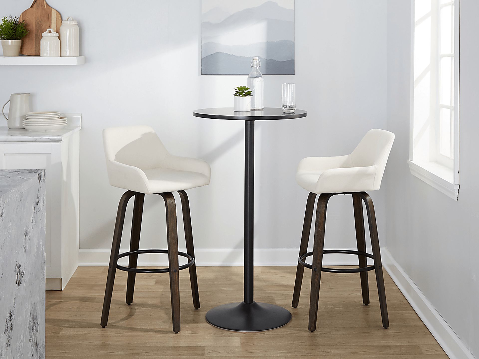 Rimcrest VII White Swivel Barstool, Set of 2 - Image 3