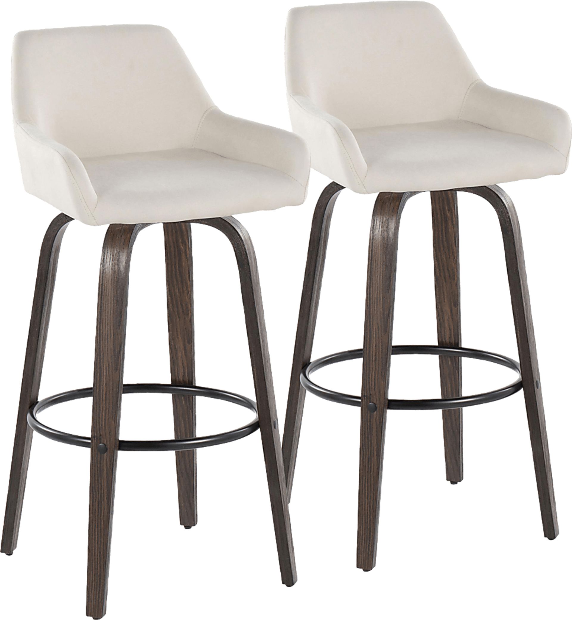 Rimcrest VII White Swivel Barstool, Set of 2 - Image 1