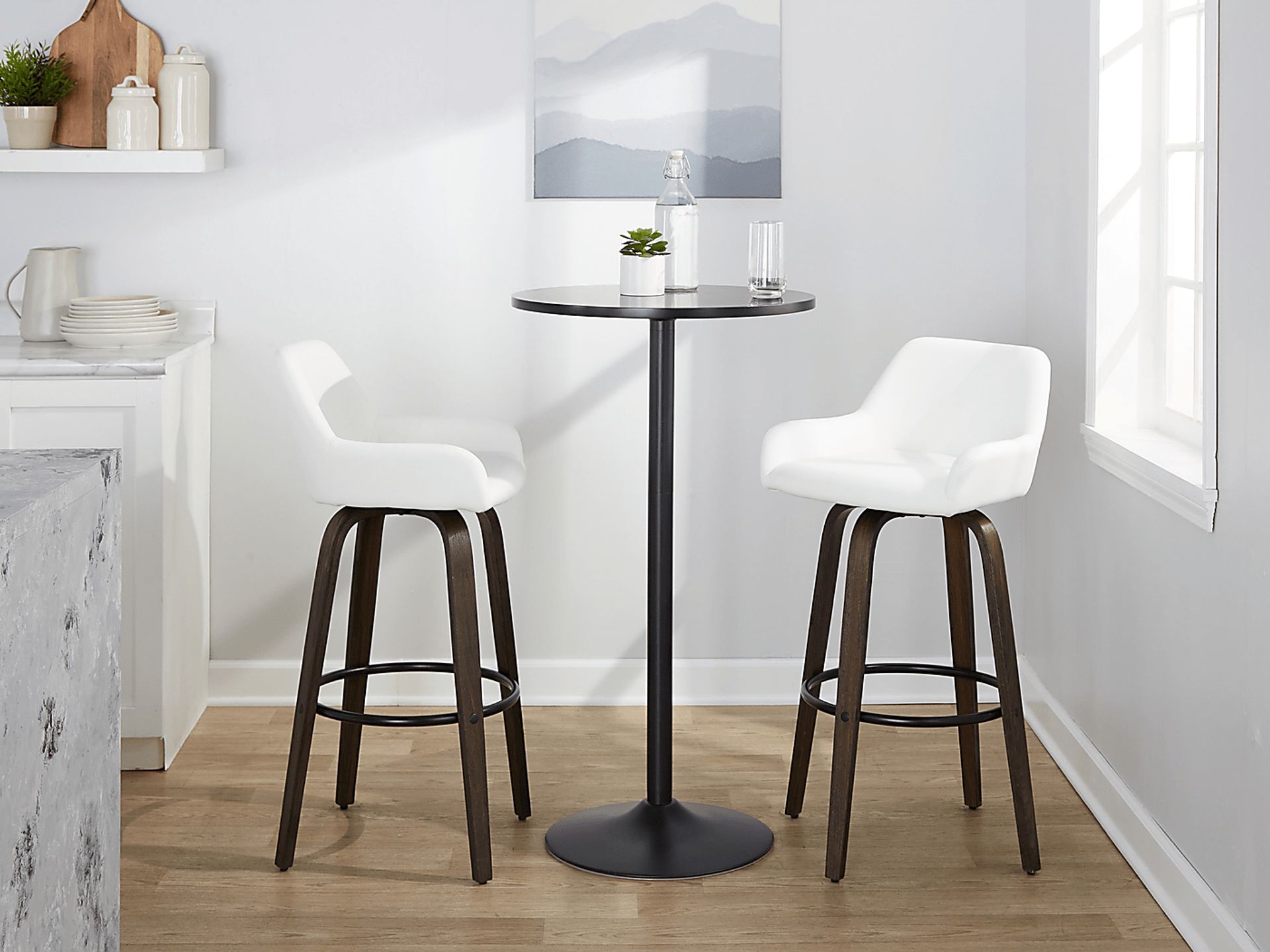 Rimcrest VII White Swivel Barstool, Set of 2 - Image 2