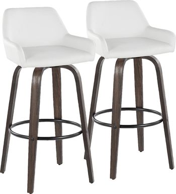 Rimcrest VII White Swivel Barstool, Set of 2