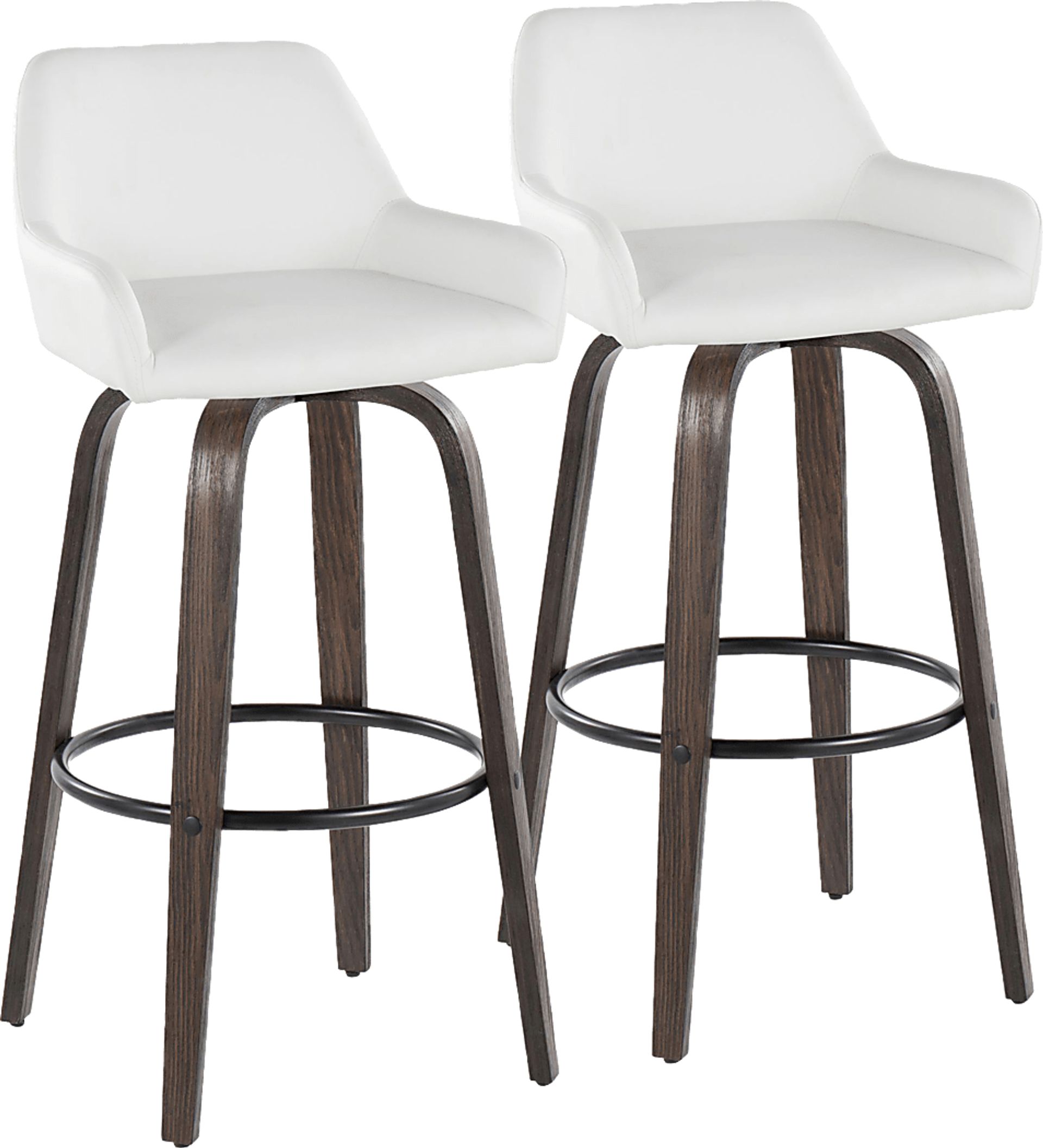 Rimcrest VII White Swivel Barstool, Set of 2 - Image 1