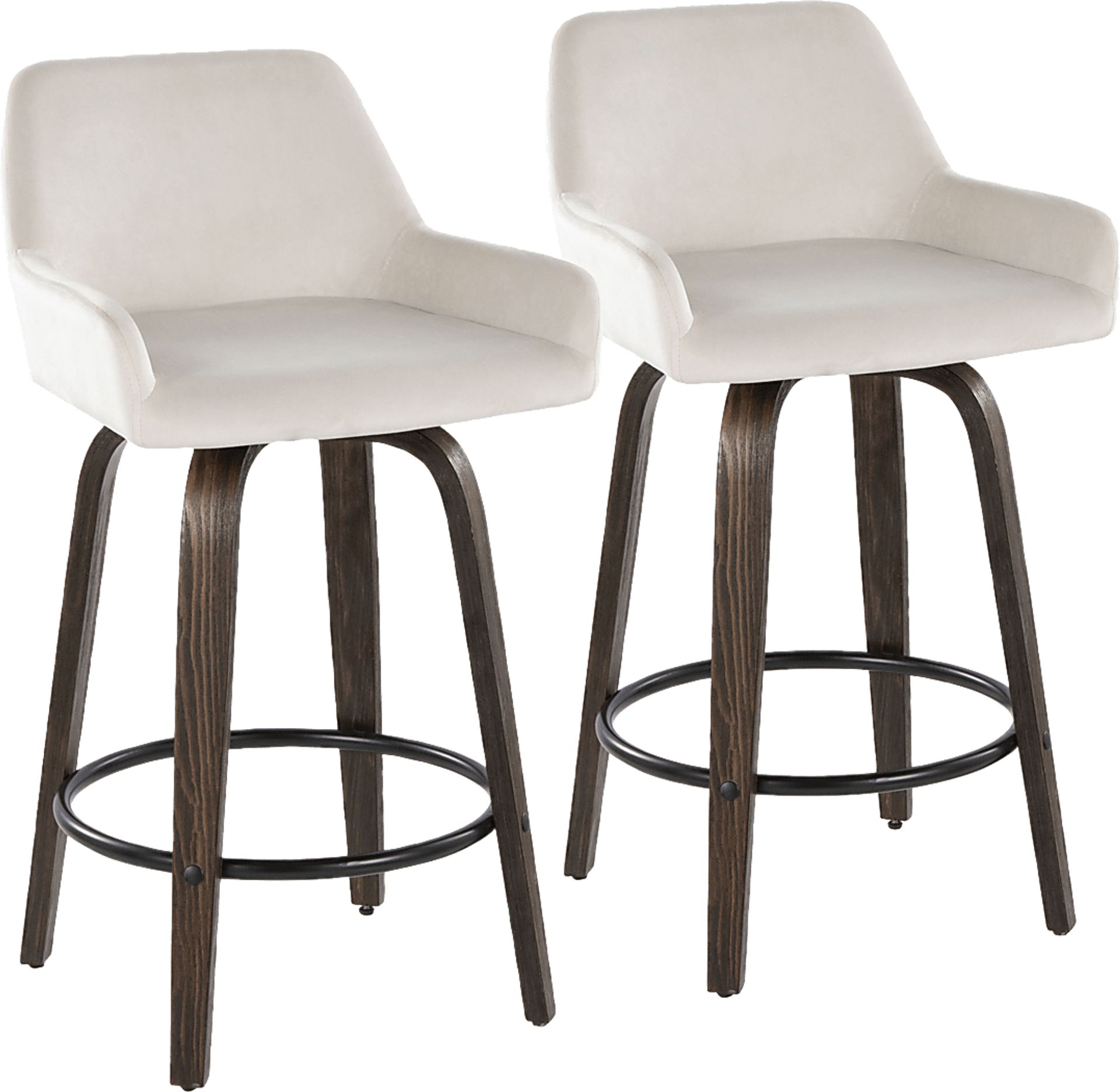 Rimcrest VII White Swivel Counter Height Stool, Set of 2 - Image 1