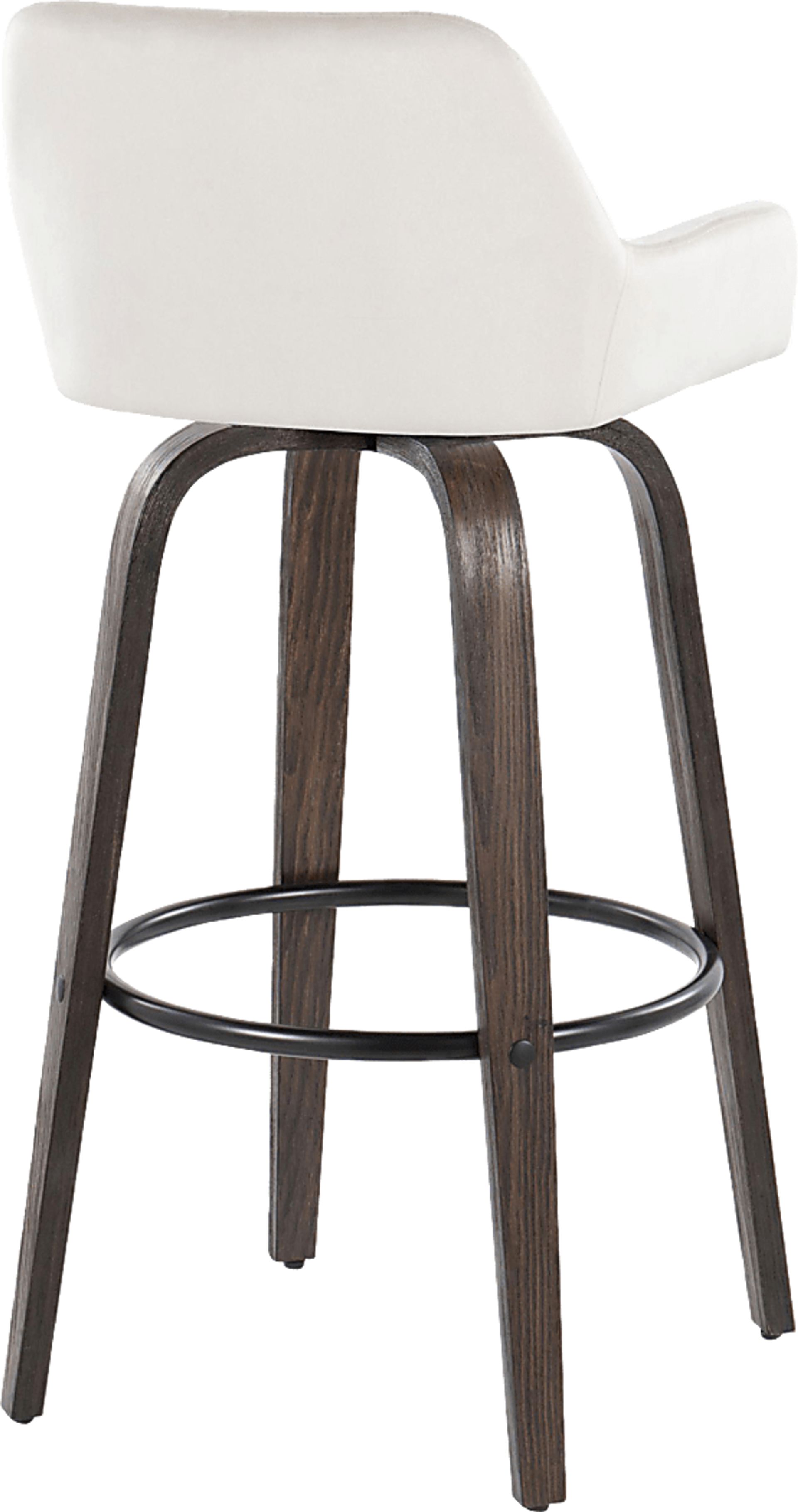 Rimcrest VII White Velvet Swivel Barstool, Set of 2 - Image 8