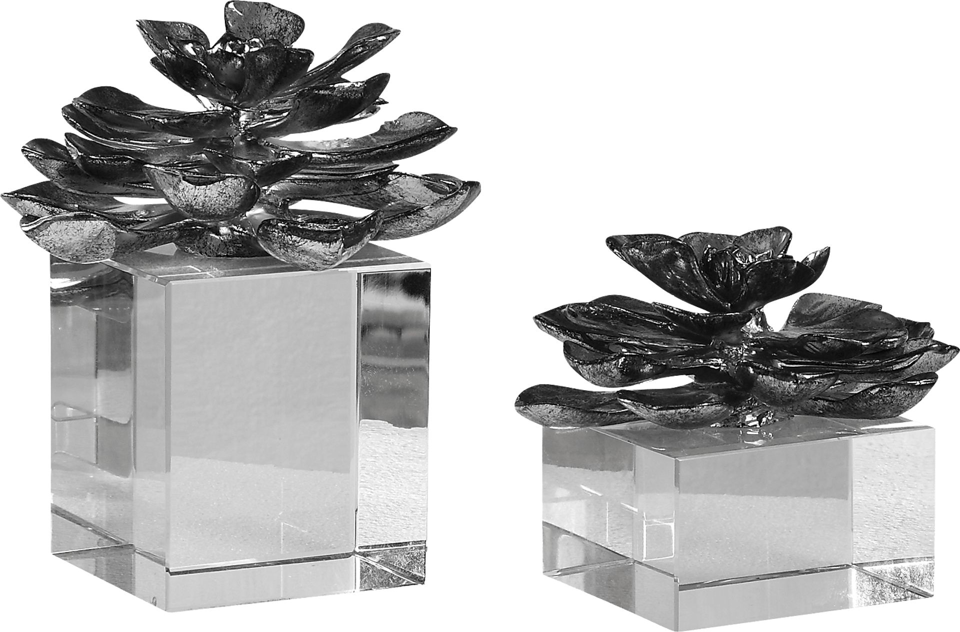 Rinita Silver Sculpture, Set of 2 - Image 1