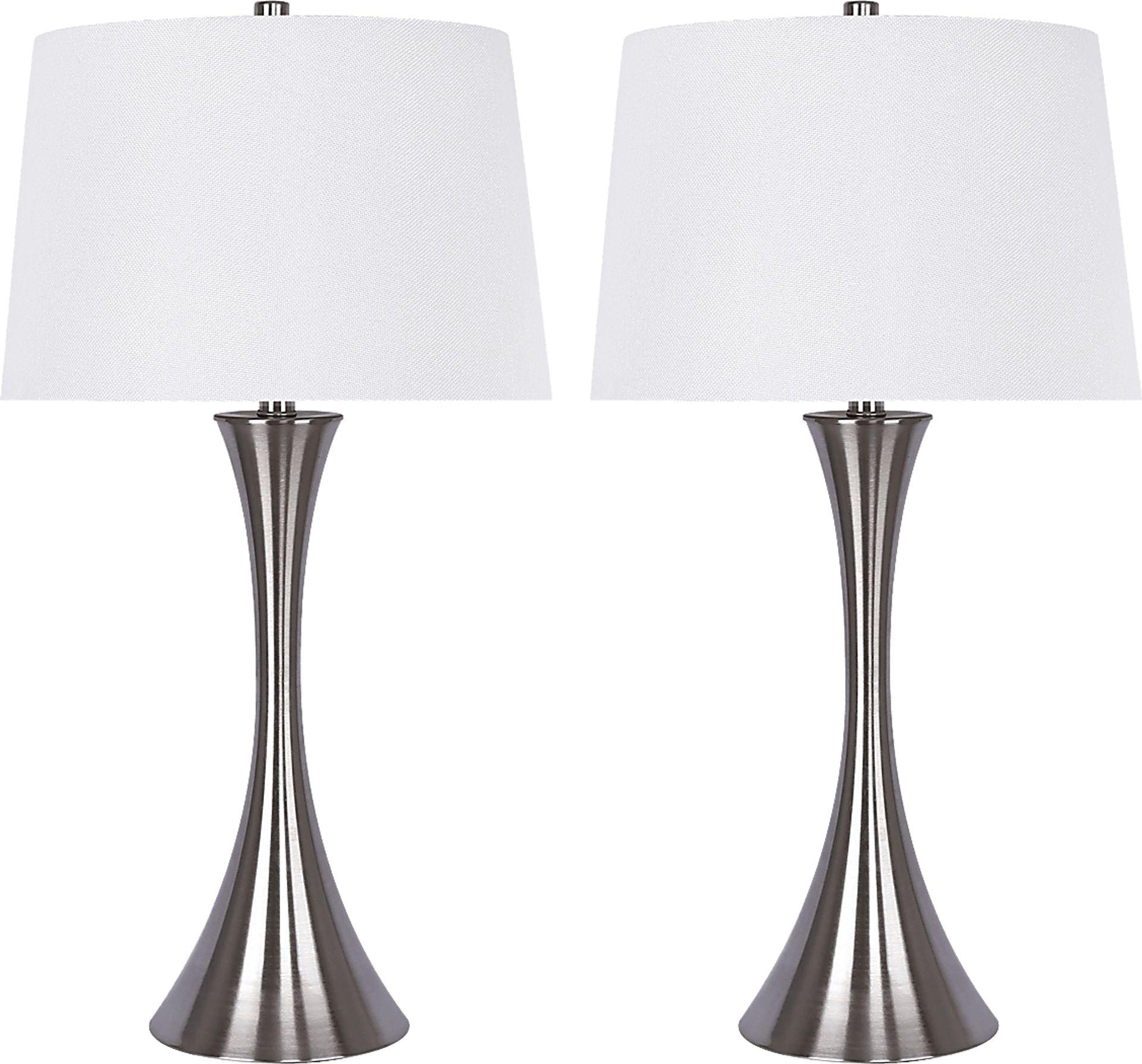 Rinna Silver Table Lamps, Set of 2 - Image 1