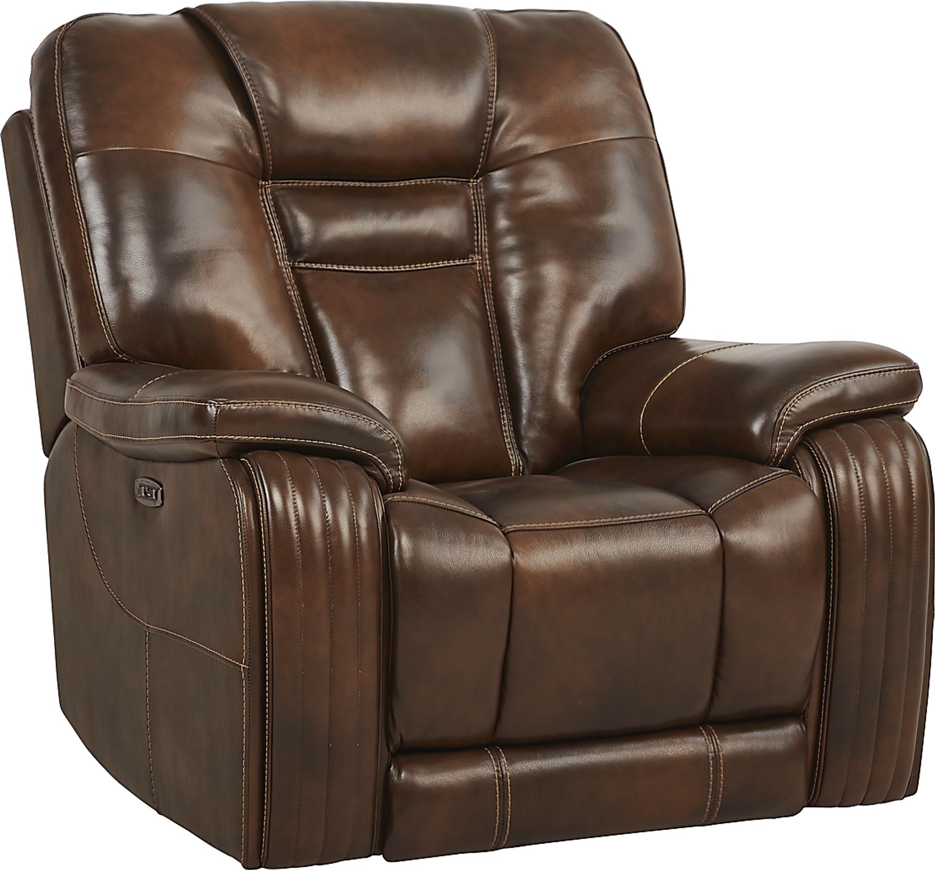 Rio Montana Brown Leather Dual Power Recliner - Image 1