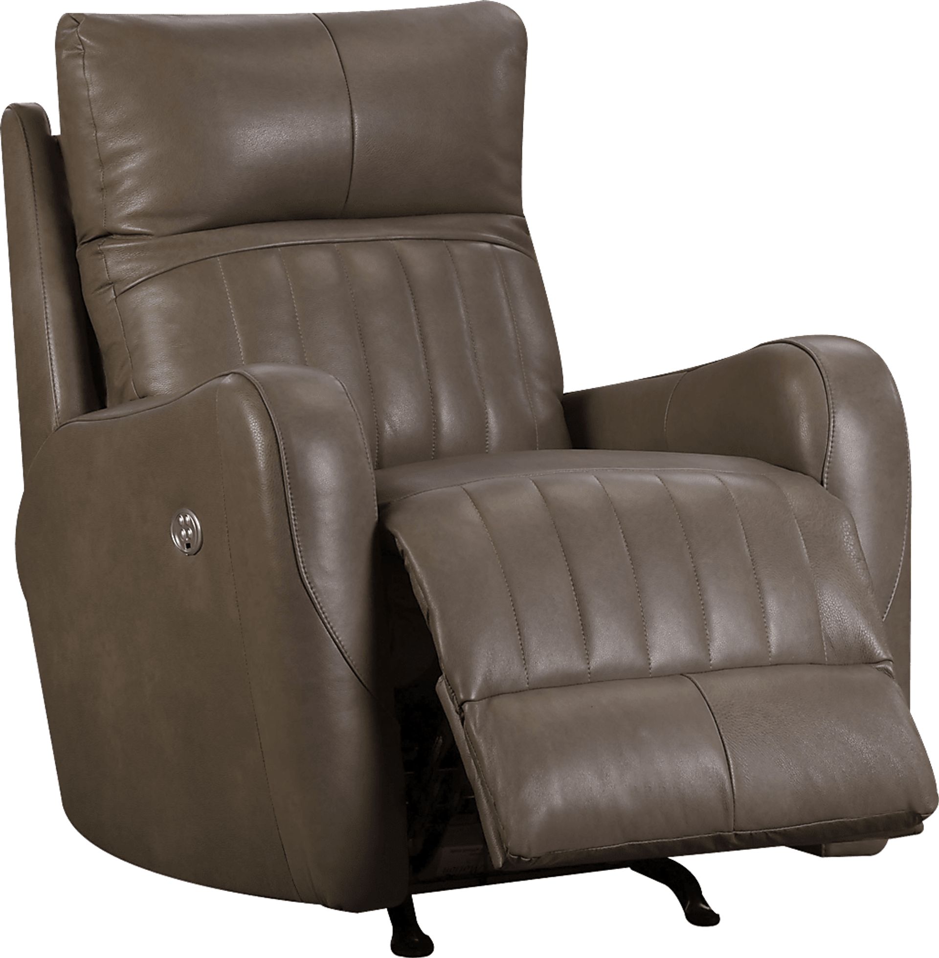 Rioja Taupe Dual Power Leather Recliner - Image 2