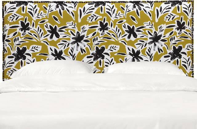 Riona Yellow Queen Upholstered Headboard - Thumbnail - Image 2