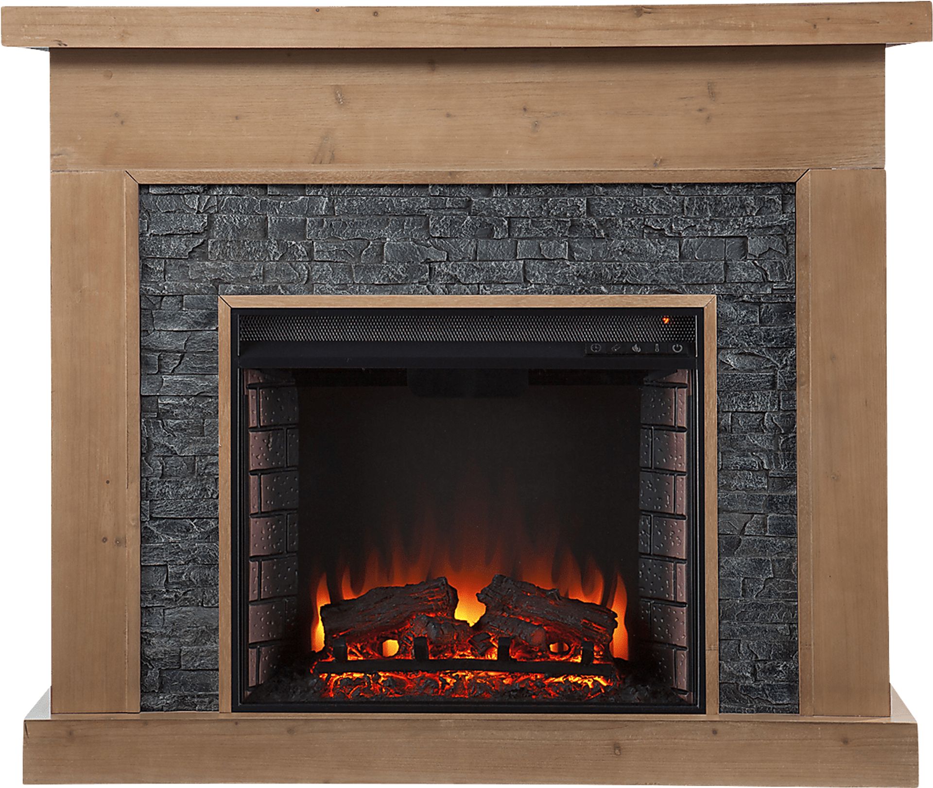 Rische Natural 45 in. Console with Electric Fireplace - Image 2