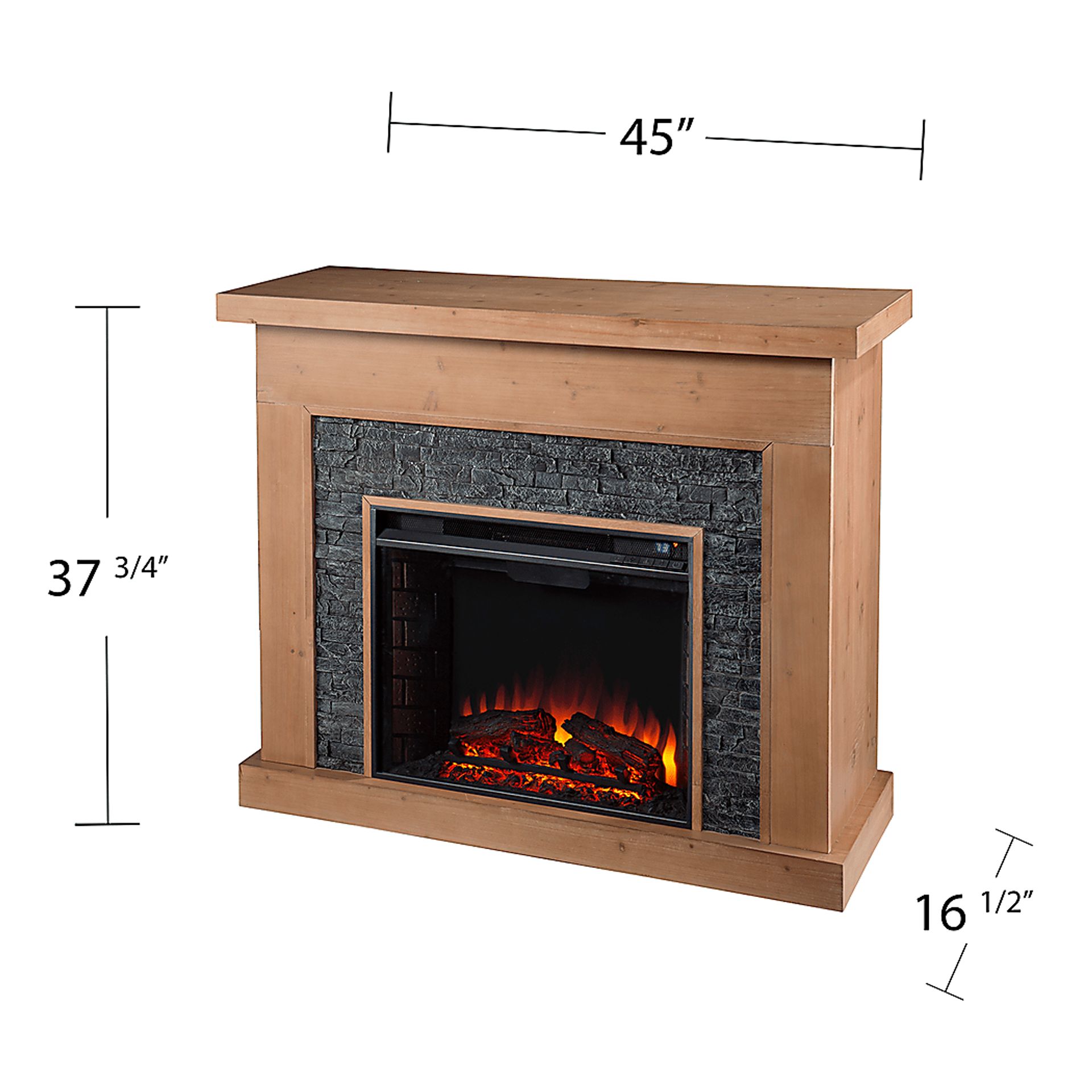 Rische Natural 45 in. Console with Electric Fireplace - Image 9