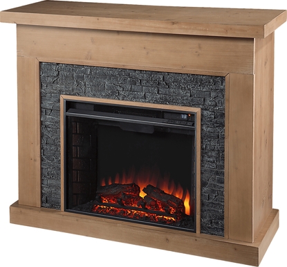 Rische Natural 45 in. Console with Electric Fireplace