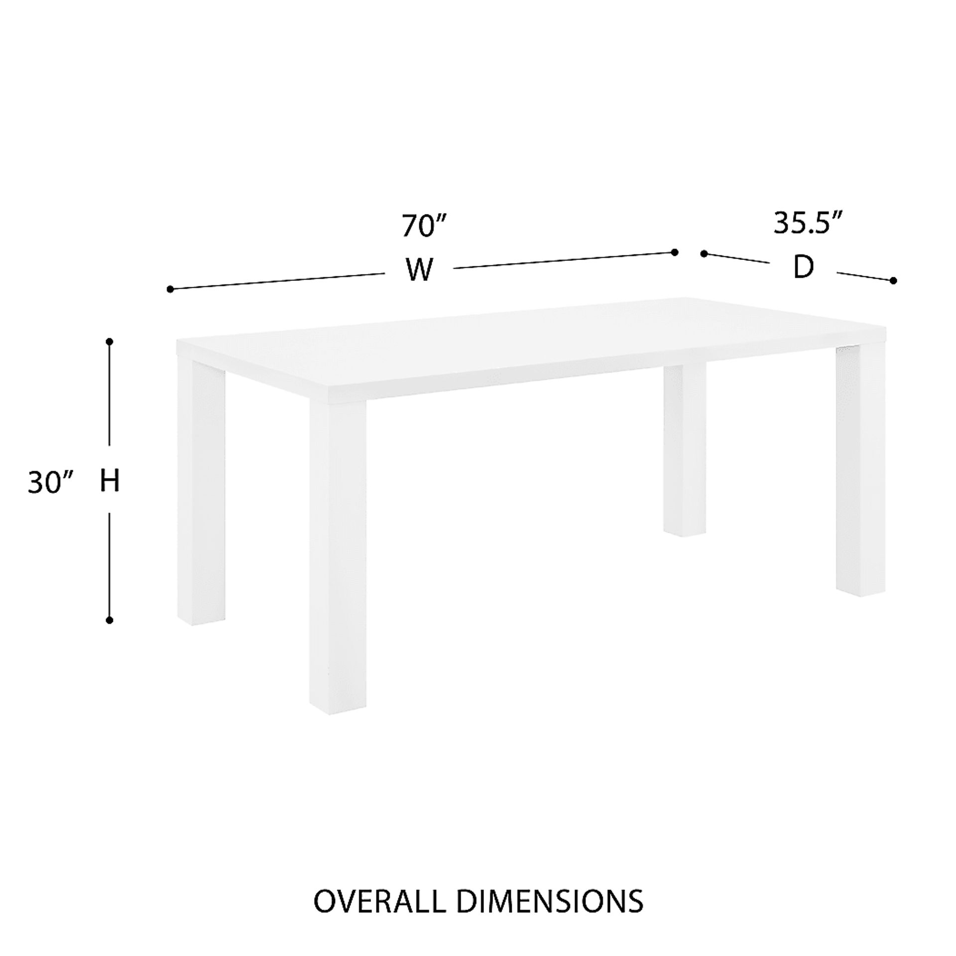 Ritenour White 70 in. Dining Table - Image 7