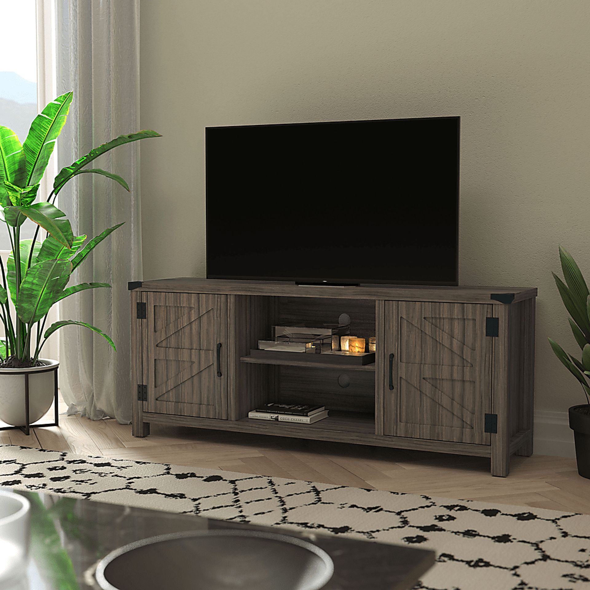 Rithera Gray 59 TV Console - Image 9