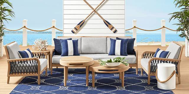 Riva Blonde Small Nesting Outdoor Cocktail Table - Thumbnail - Image 2