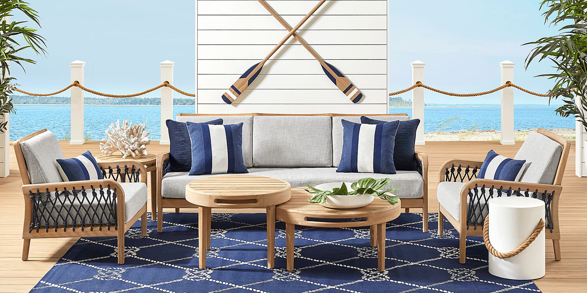 Riva Blonde Small Nesting Outdoor Cocktail Table - Image 2