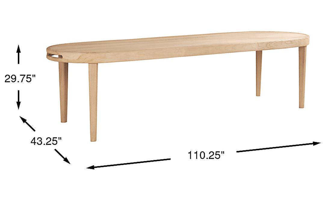 Riva Blonde Large Oval Outdoor Dining Table