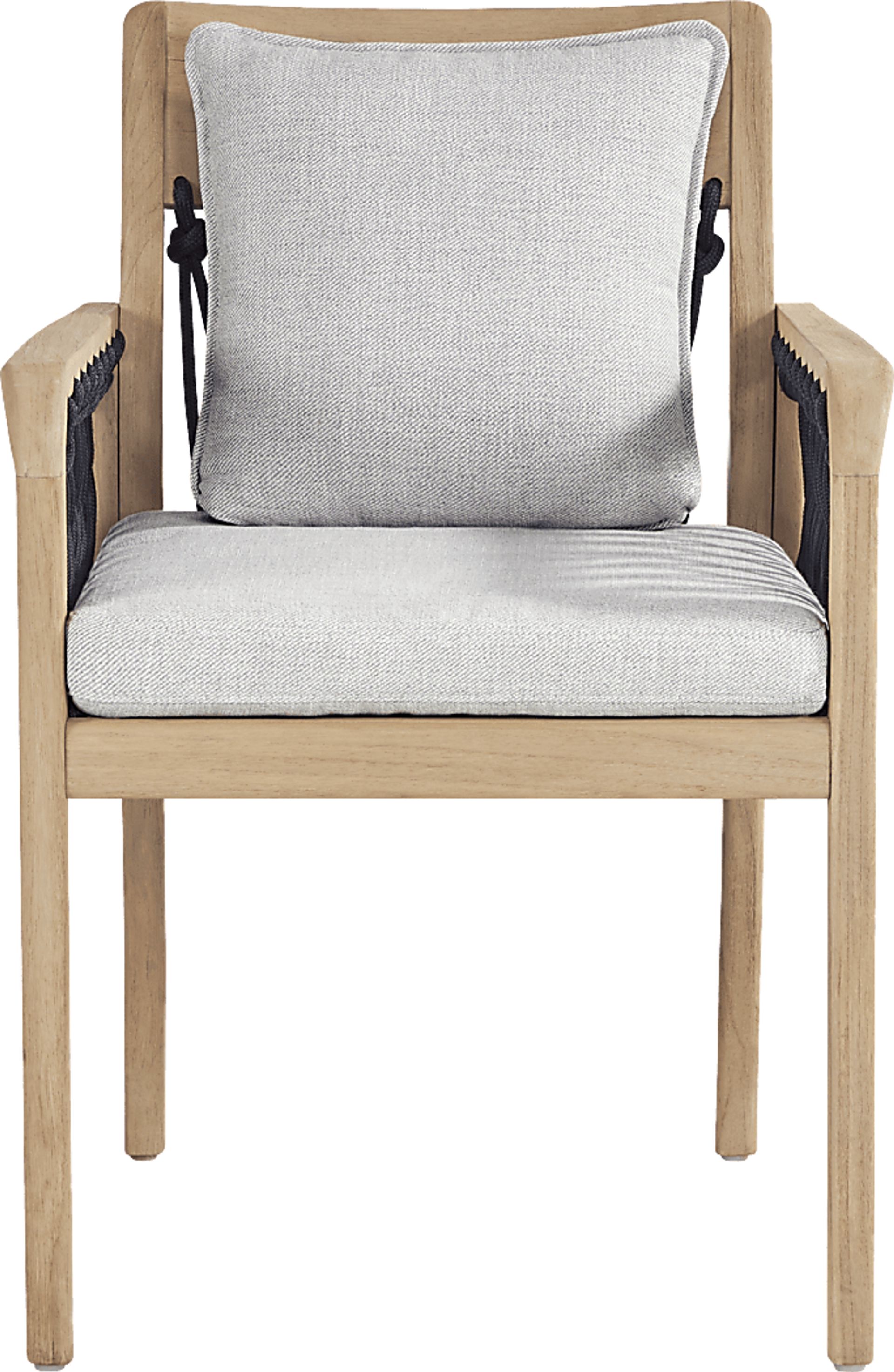 Riva Blonde 5 Pc Round Outdoor Dining Set with Dove Cushions - Image 4