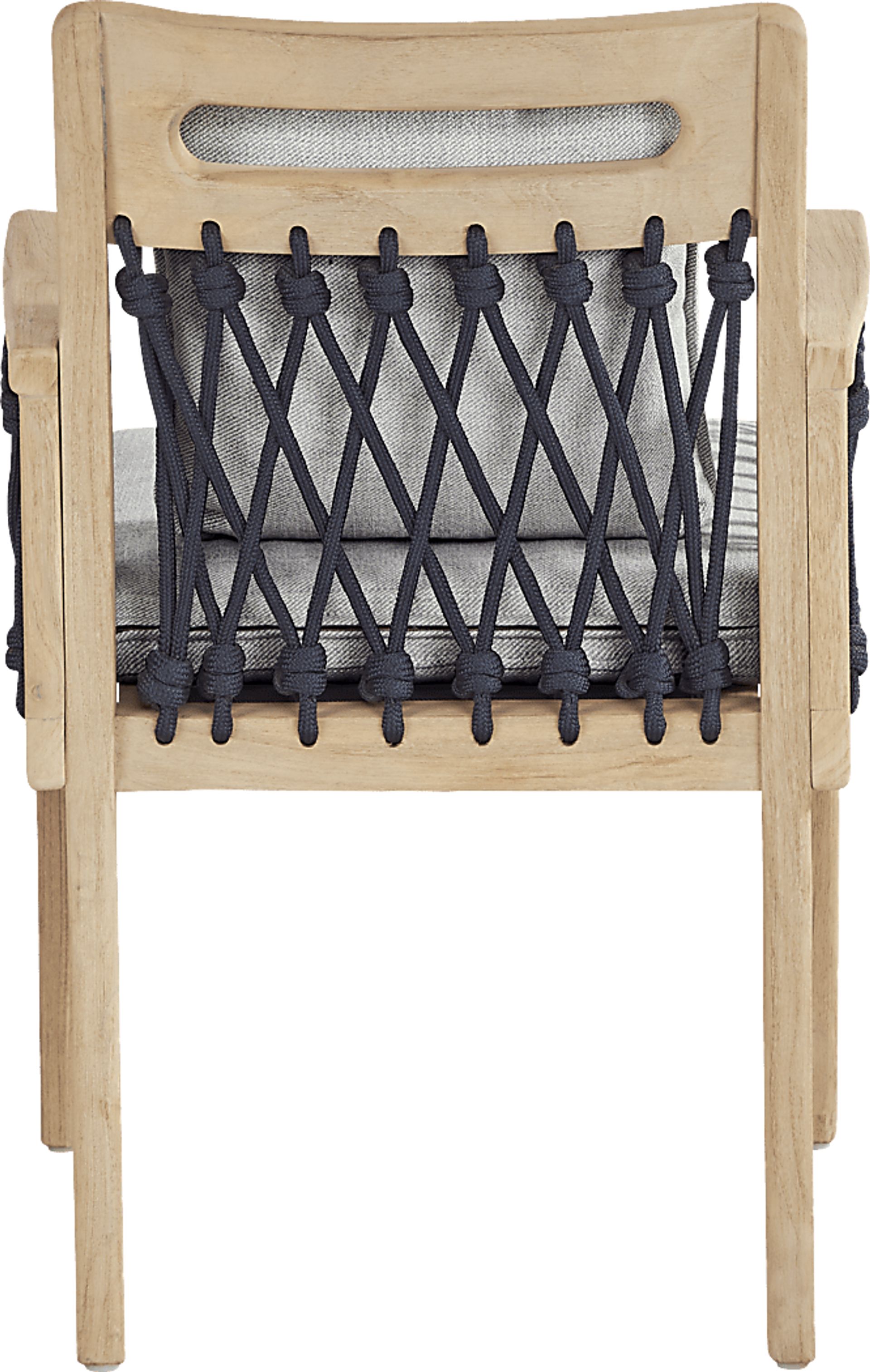 Riva Blonde 5 Pc Round Outdoor Dining Set with Dove Cushions - Image 5