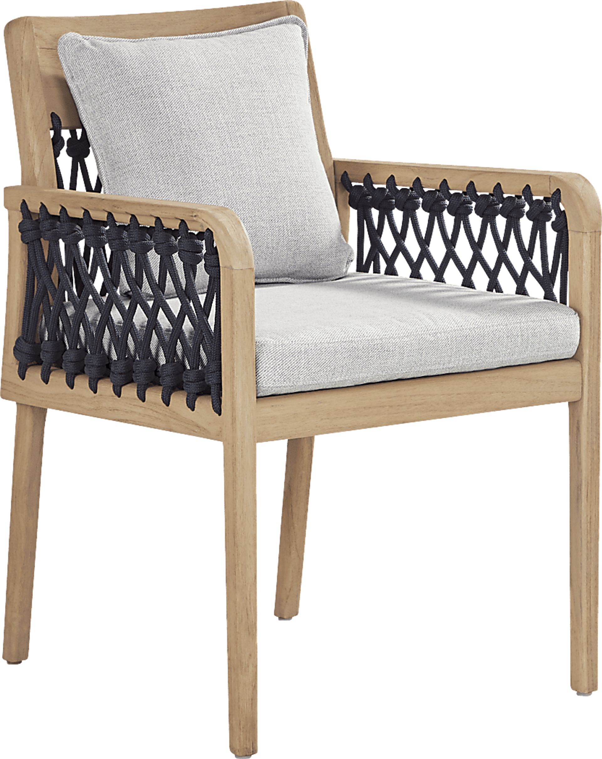 Riva Blonde 5 Pc Round Outdoor Dining Set with Dove Cushions - Image 3