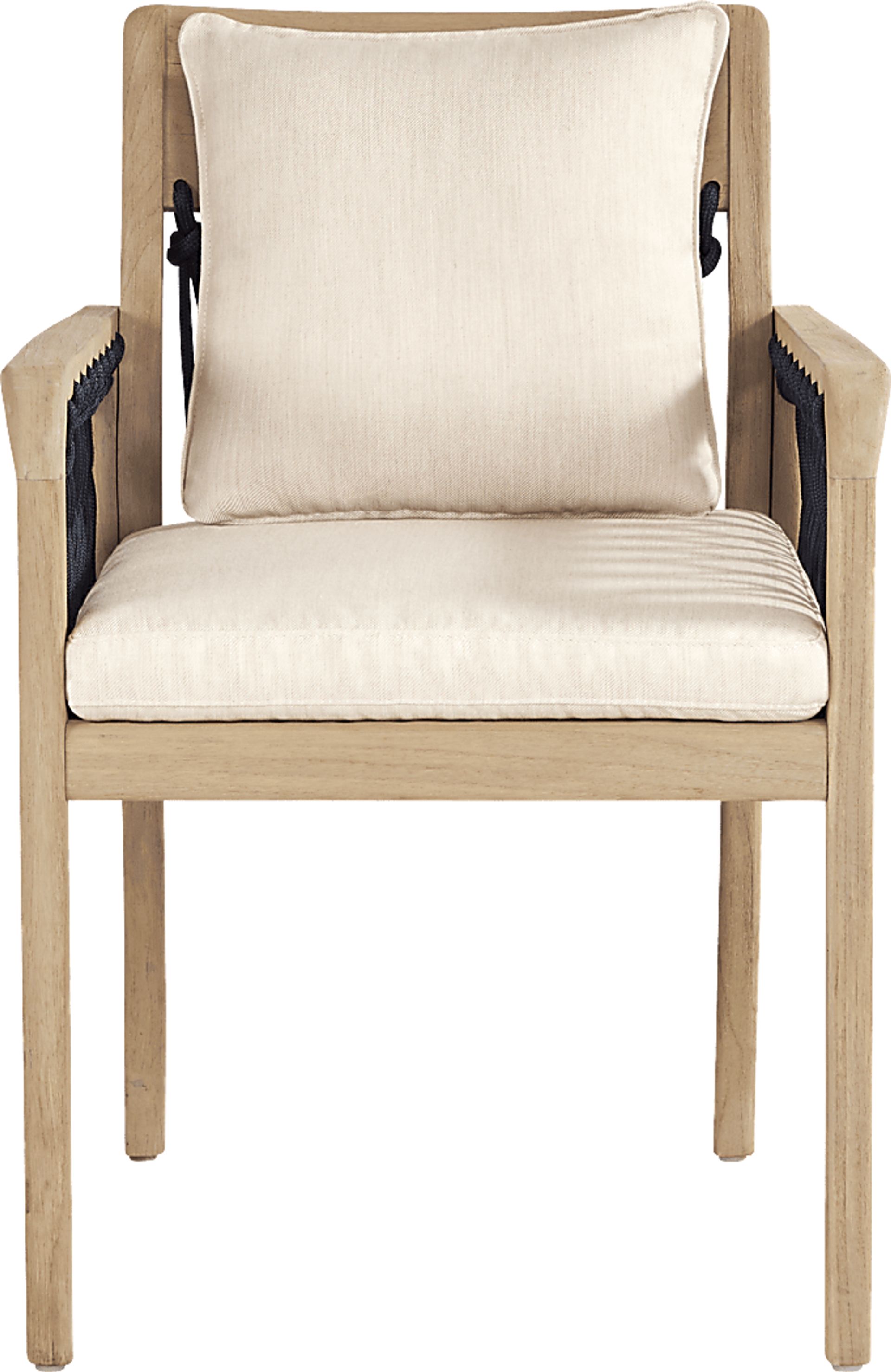 Riva Blonde 7 Pc Oval Outdoor Dining Set with Flax Cushions - Image 5